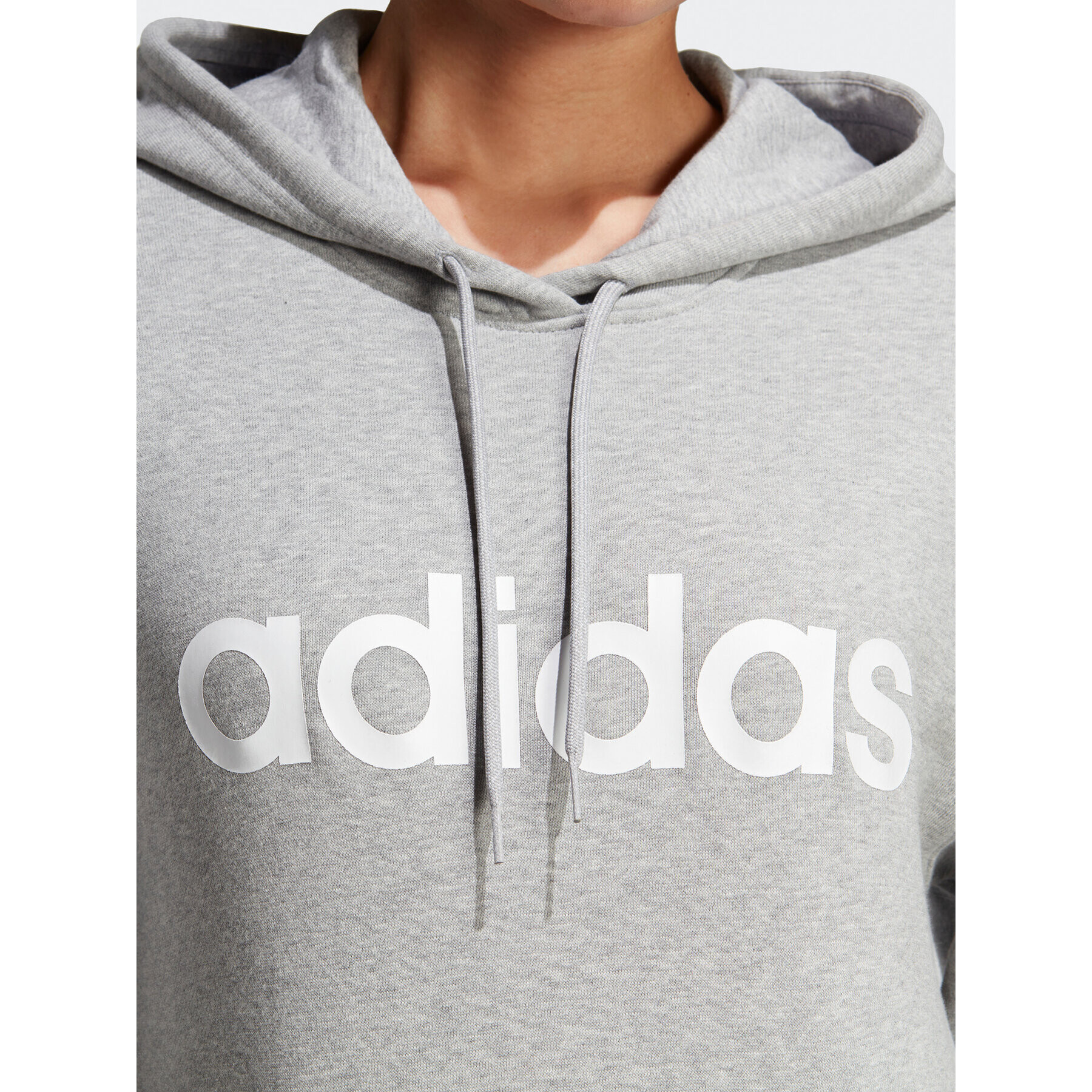 adidas Mikina Essentials Linear Hoodie IC6884 Sivá Regular Fit - Pepit.sk