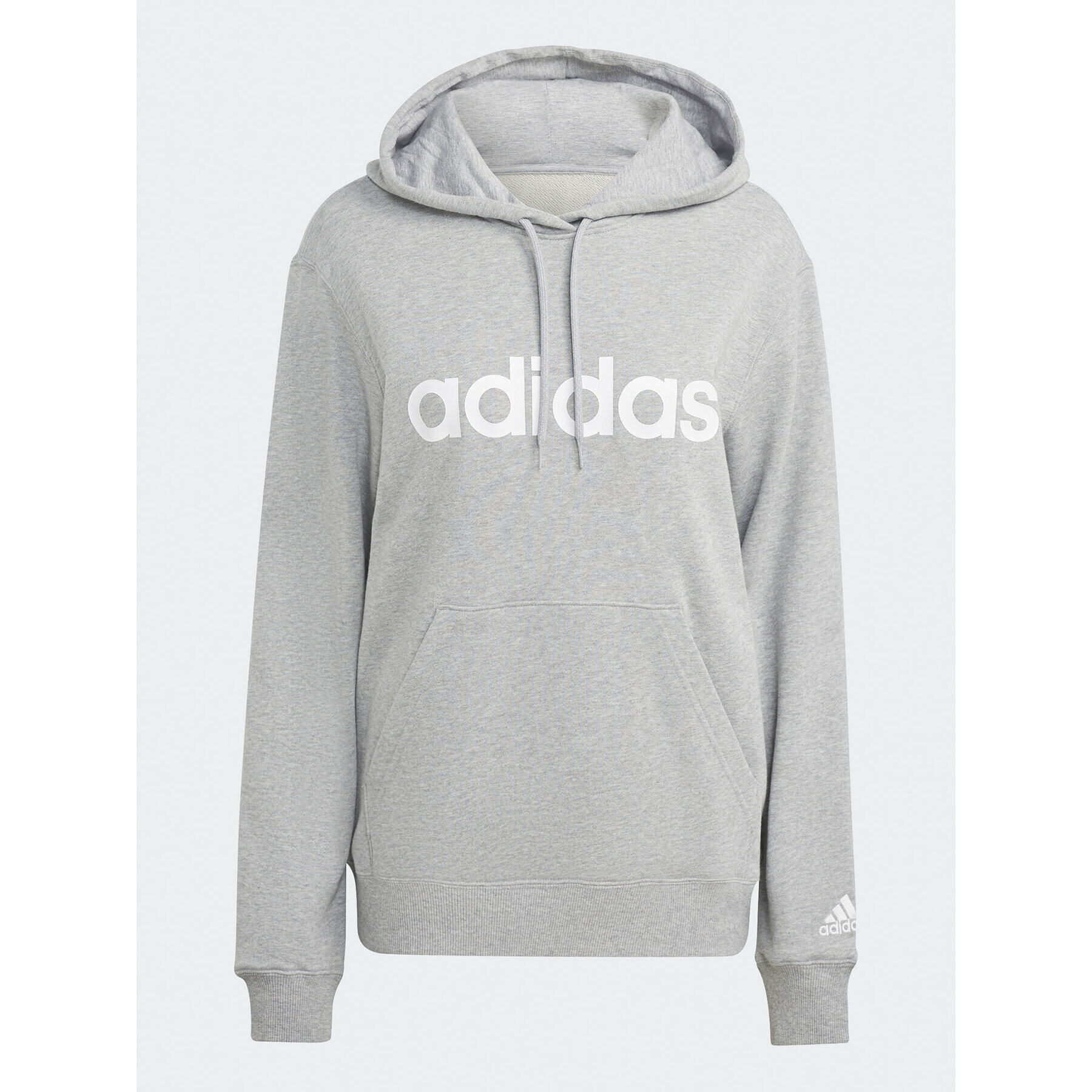 adidas Mikina Essentials Linear Hoodie IC6884 Sivá Regular Fit - Pepit.sk