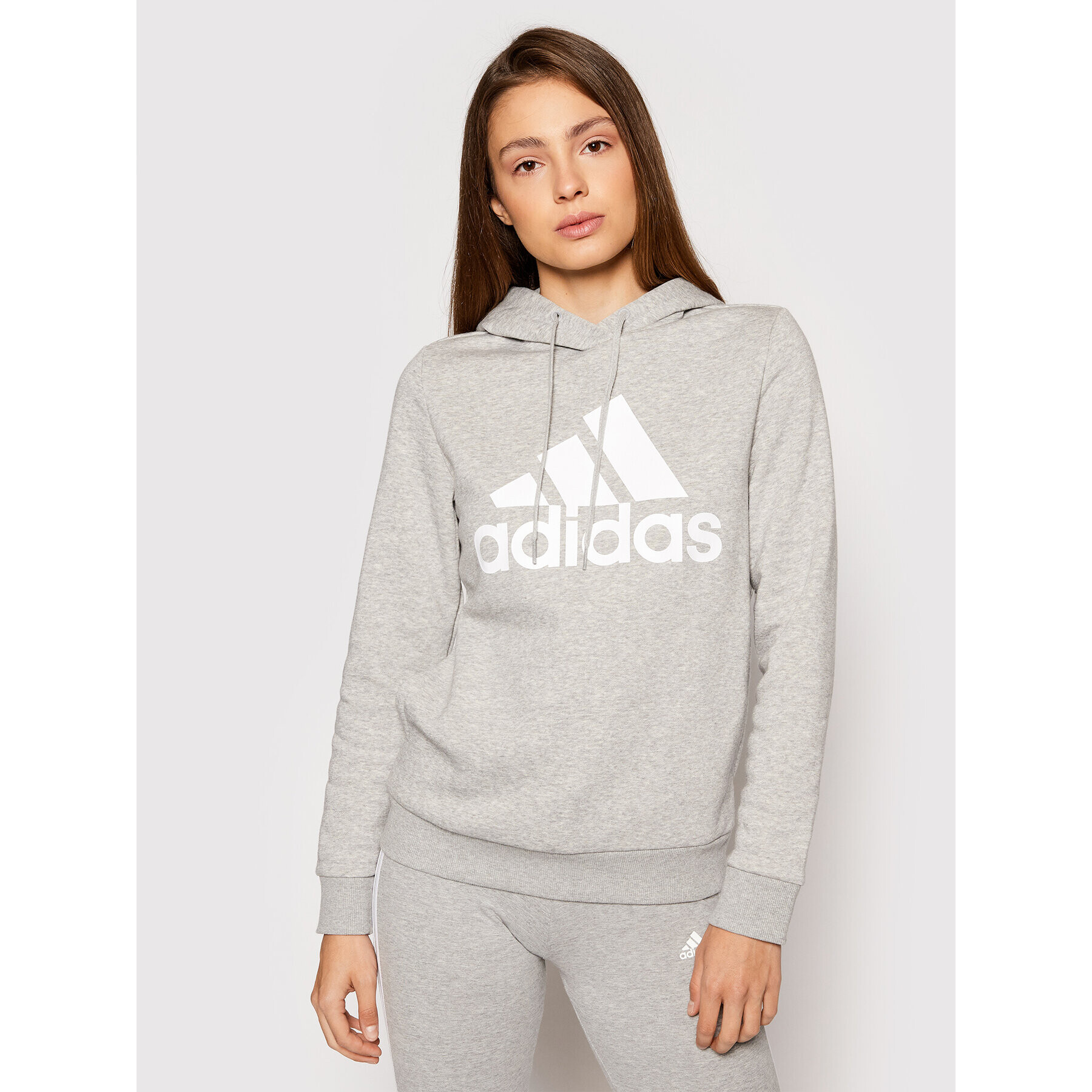 adidas Mikina Essentials Logo GL0719 Sivá Standard Fit - Pepit.sk