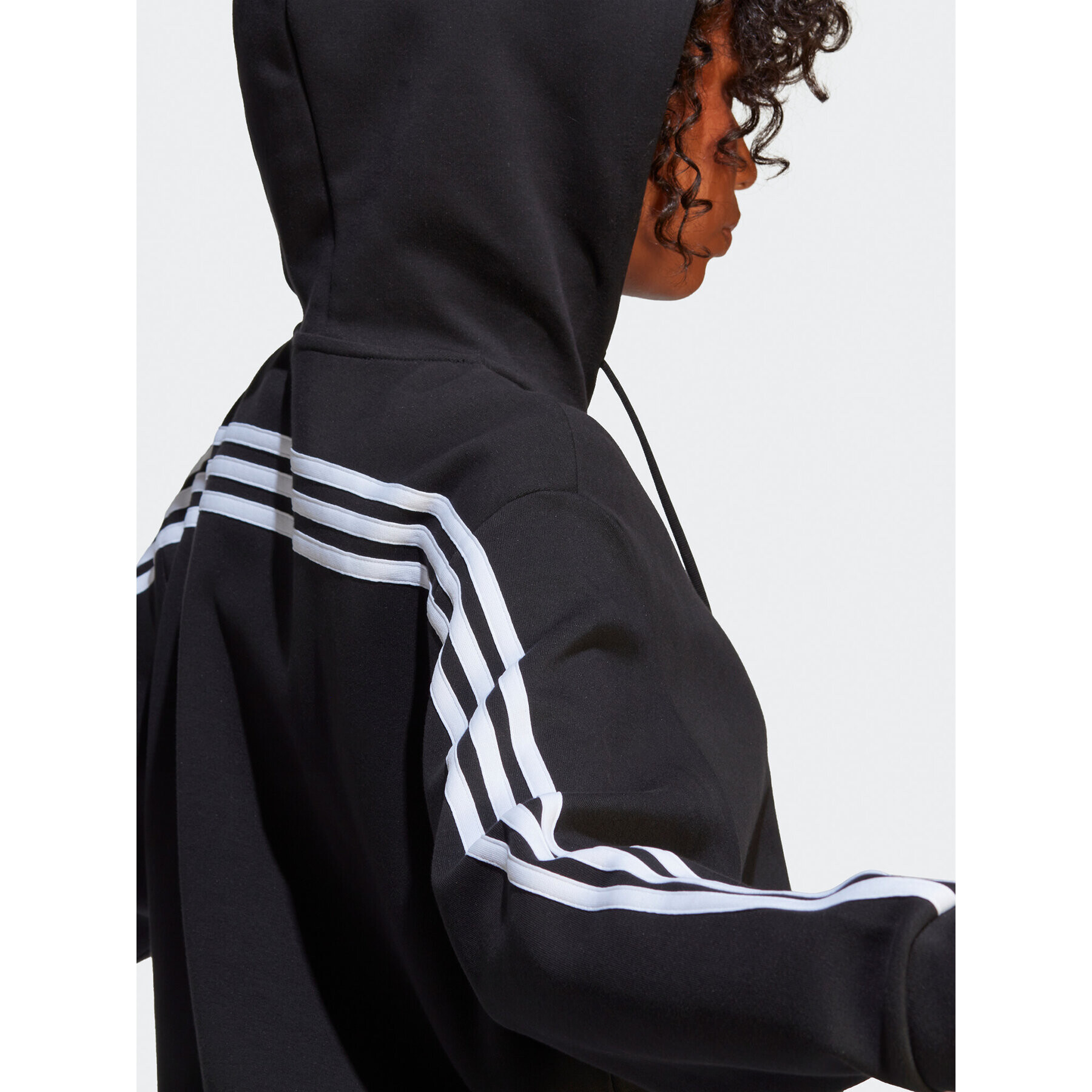 adidas Mikina Future Icons 3-Stripes Full-Zip Hoodie HT4715 Čierna Loose Fit - Pepit.sk