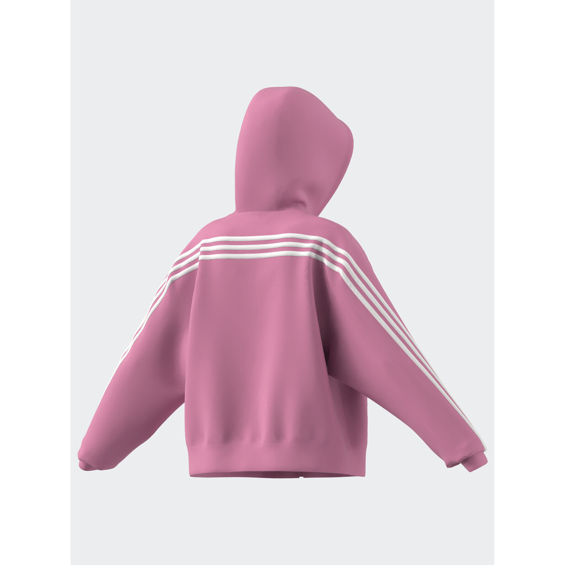 adidas Mikina Future Icons 3-Stripes Full-Zip Hoodie IB8516 Ružová Loose Fit - Pepit.sk