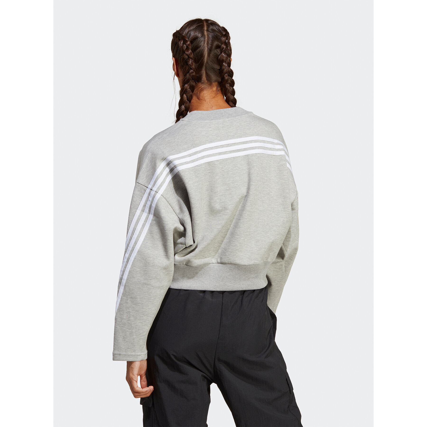 adidas Mikina Future Icons 3-Stripes Sweatshirt IB8496 Sivá Loose Fit - Pepit.sk