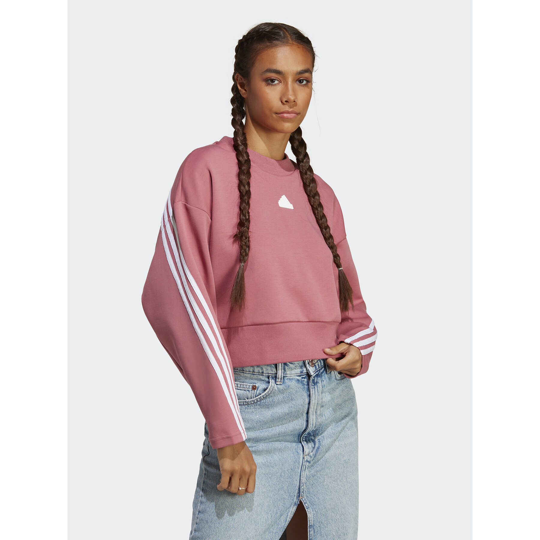 adidas Mikina Future Icons 3-Stripes Sweatshirt IB8498 Ružová Loose Fit - Pepit.sk