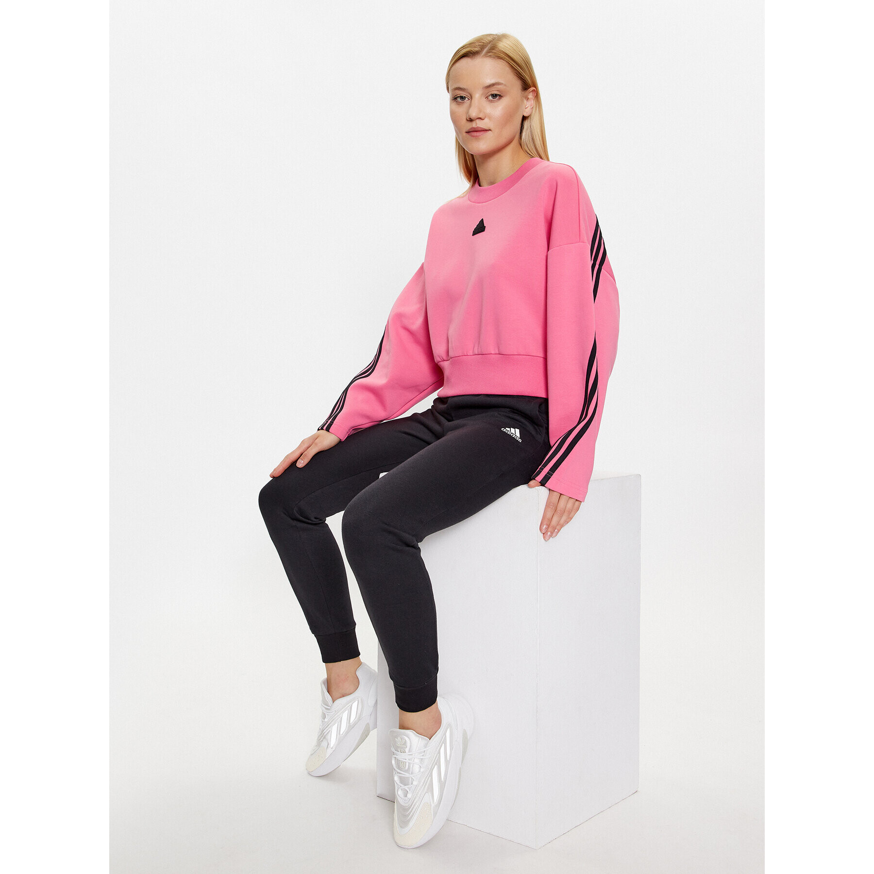 adidas Mikina Future Icons 3-Stripes Sweatshirt IL3054 Ružová Loose Fit - Pepit.sk