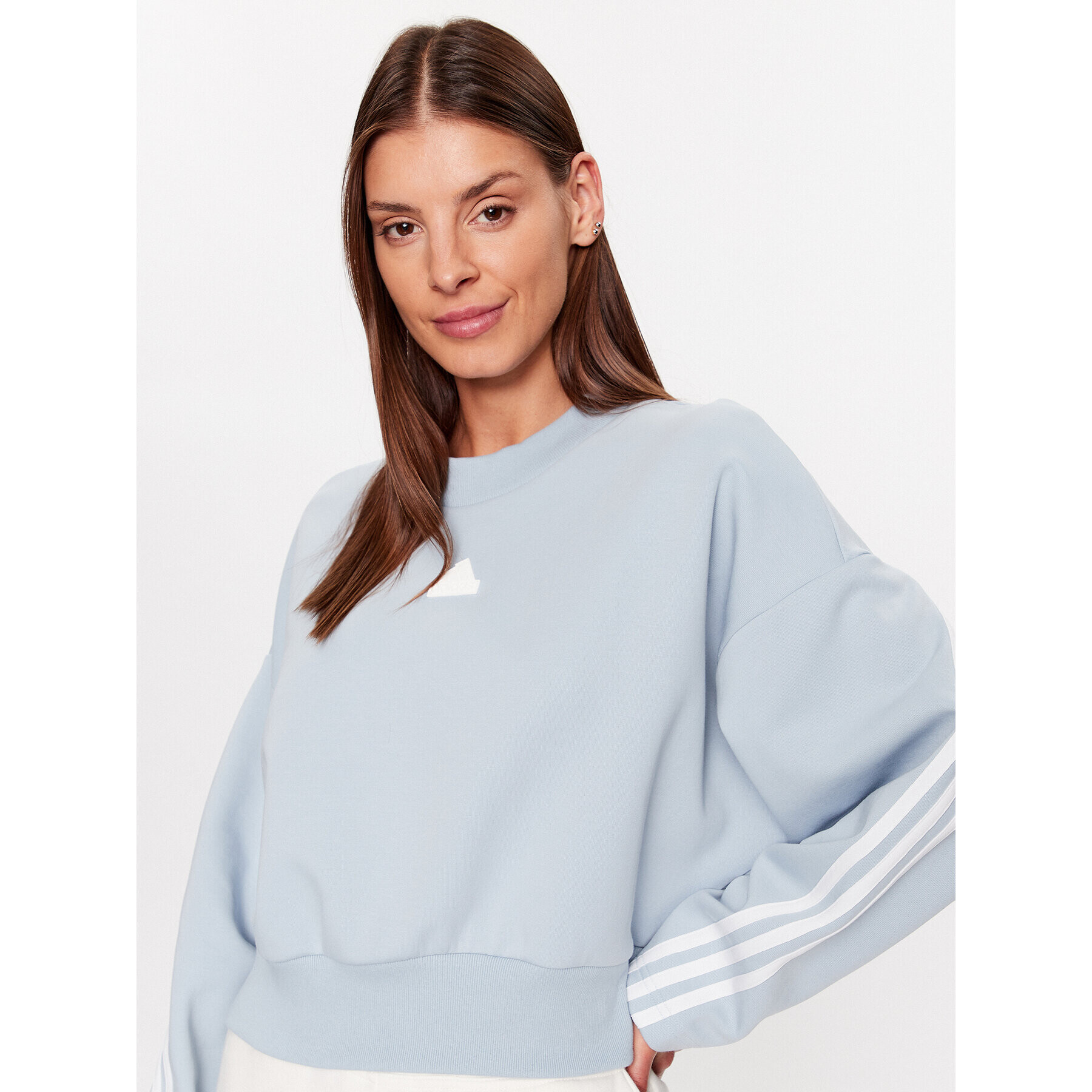 adidas Mikina Future Icons 3-Stripes Sweatshirt IL3056 Modrá Loose Fit - Pepit.sk