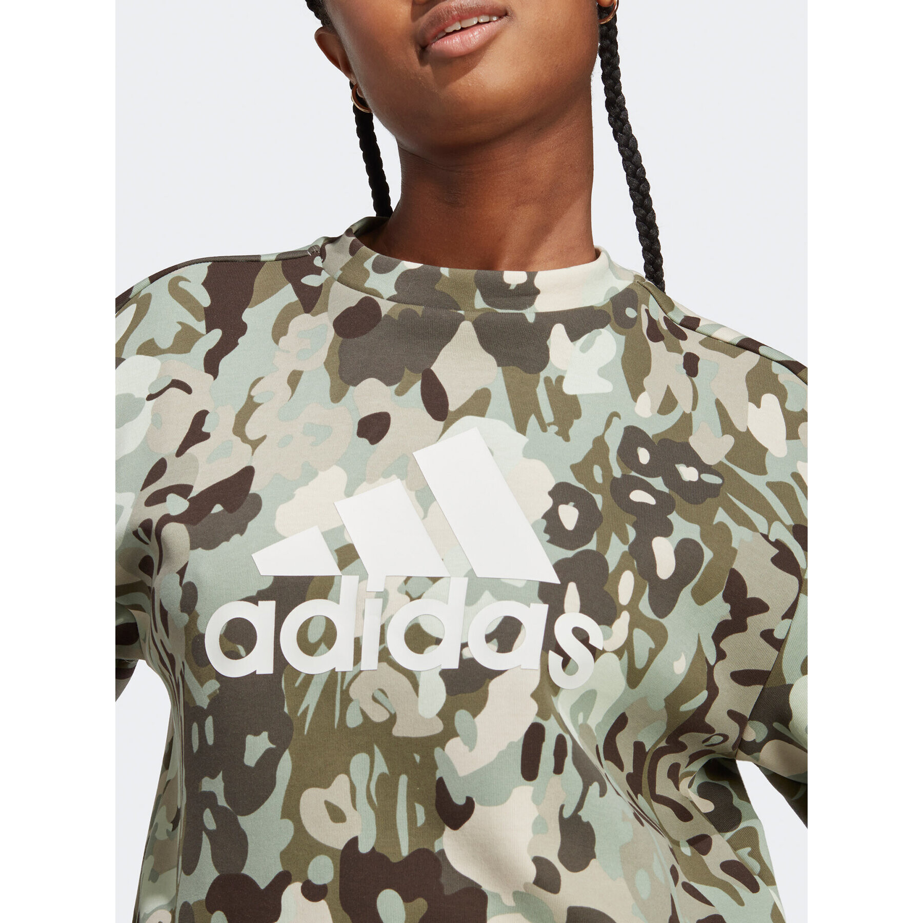 adidas Mikina Graphic Sweatshirt IC0578 Zelená Loose Fit - Pepit.sk