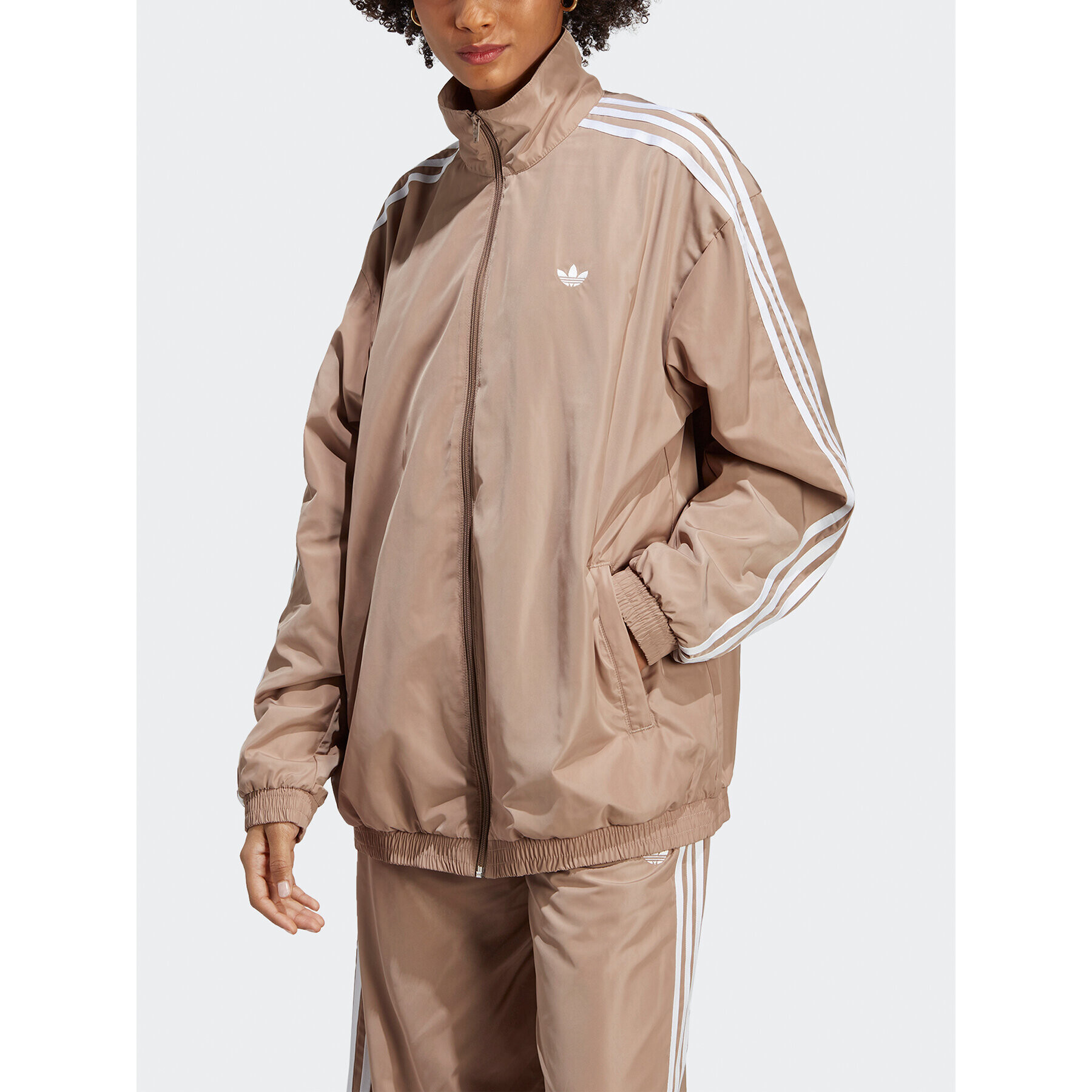 adidas Mikina Oversized Track Top IP7143 Hnedá Loose Fit - Pepit.sk