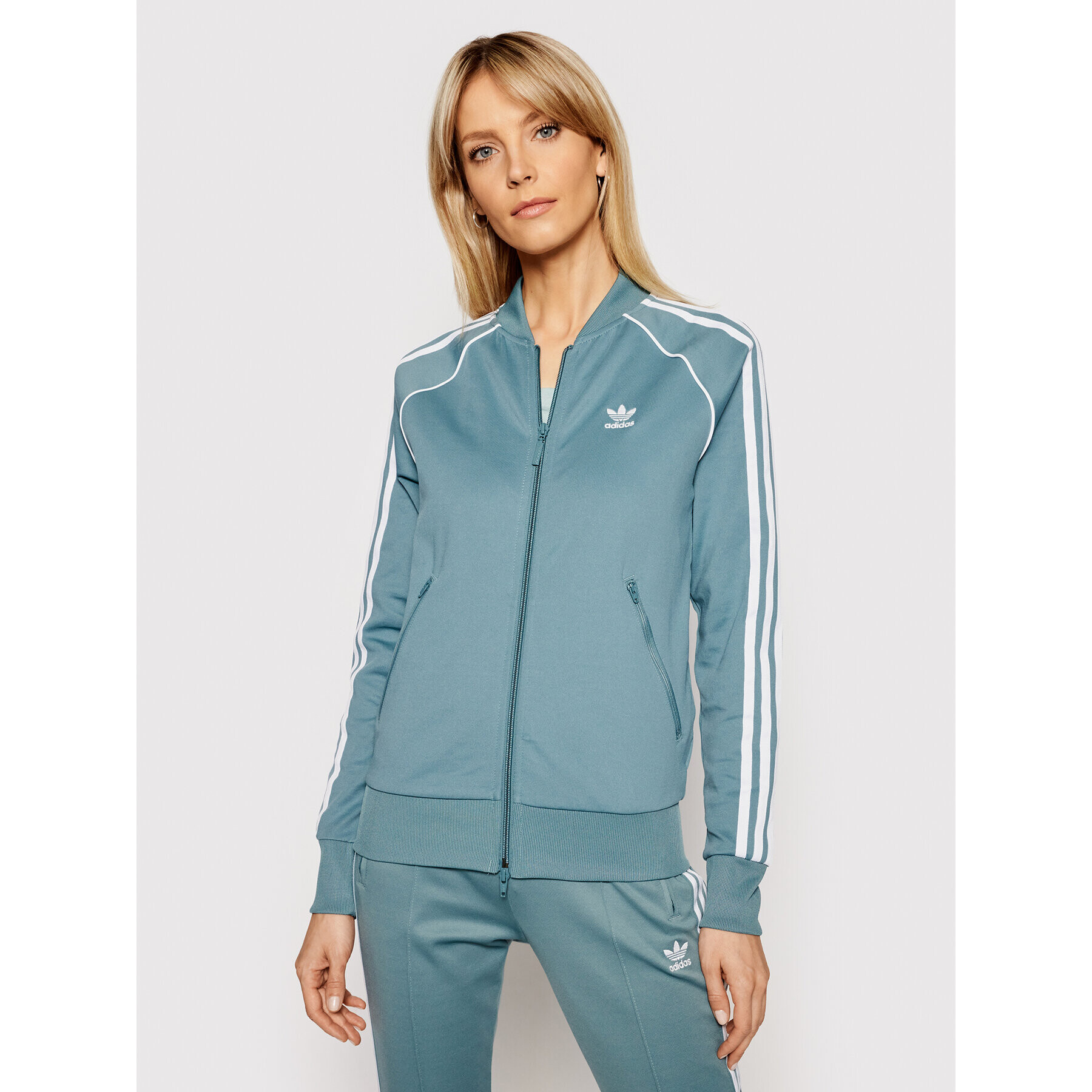 adidas Mikina Primeblue Sst Track GN2944 Zelená Regular Fit - Pepit.sk