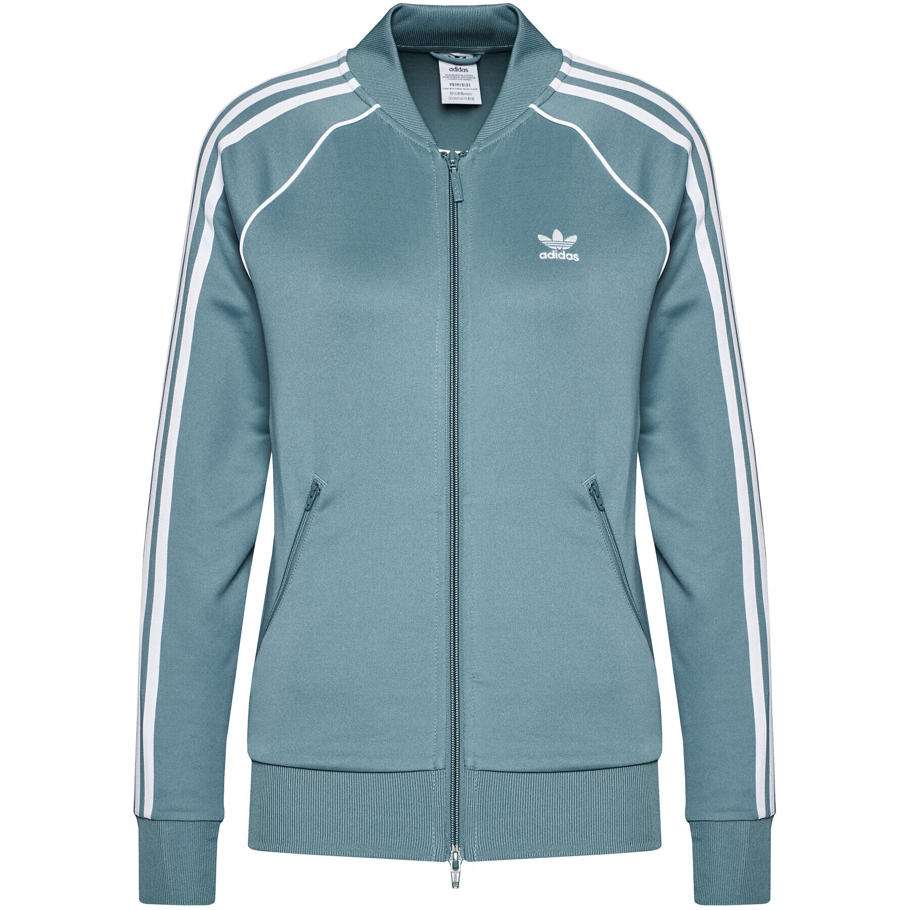 adidas Mikina Primeblue Sst Track GN2944 Zelená Regular Fit - Pepit.sk