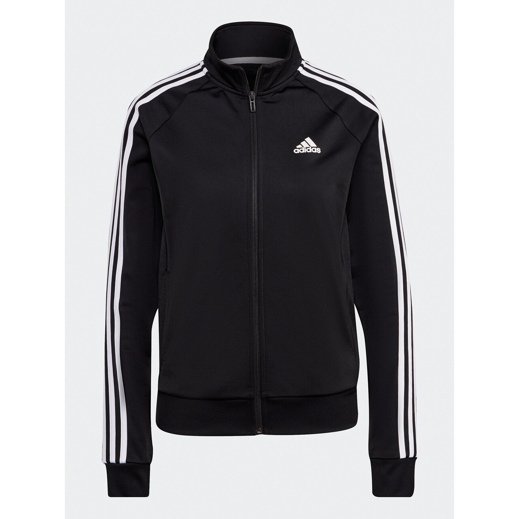 adidas Mikina Primegreen Essentials Warm-Up Slim 3-Stripes Track Top H48443 Čierna Slim Fit - Pepit.sk