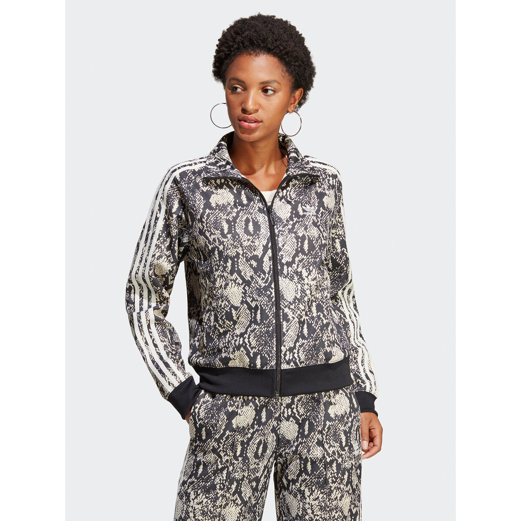 adidas Mikina Python Allover Print Track Top IC6082 Čierna Regular Fit - Pepit.sk