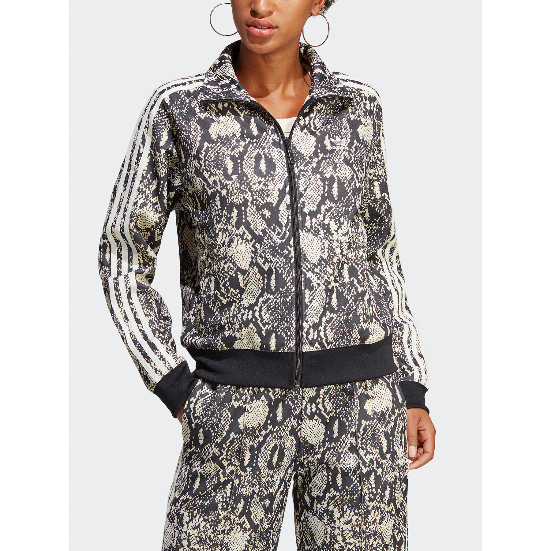 adidas Mikina Python Allover Print Track Top IC6082 Čierna Regular Fit - Pepit.sk