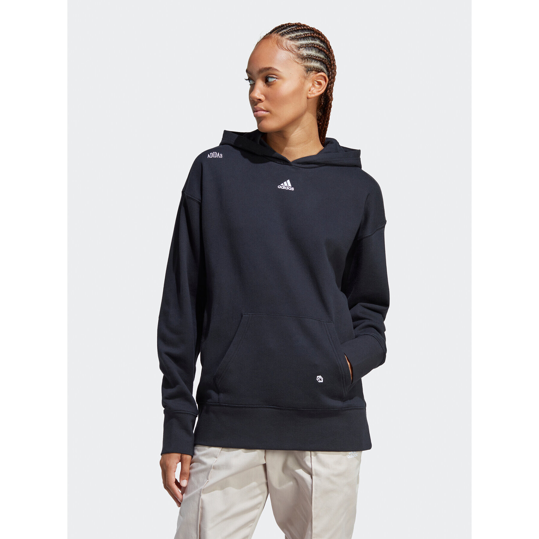 adidas Mikina Relaxed Hoodie with Healing Crystals-Inspired Graphics IC0803 Čierna Loose Fit - Pepit.sk