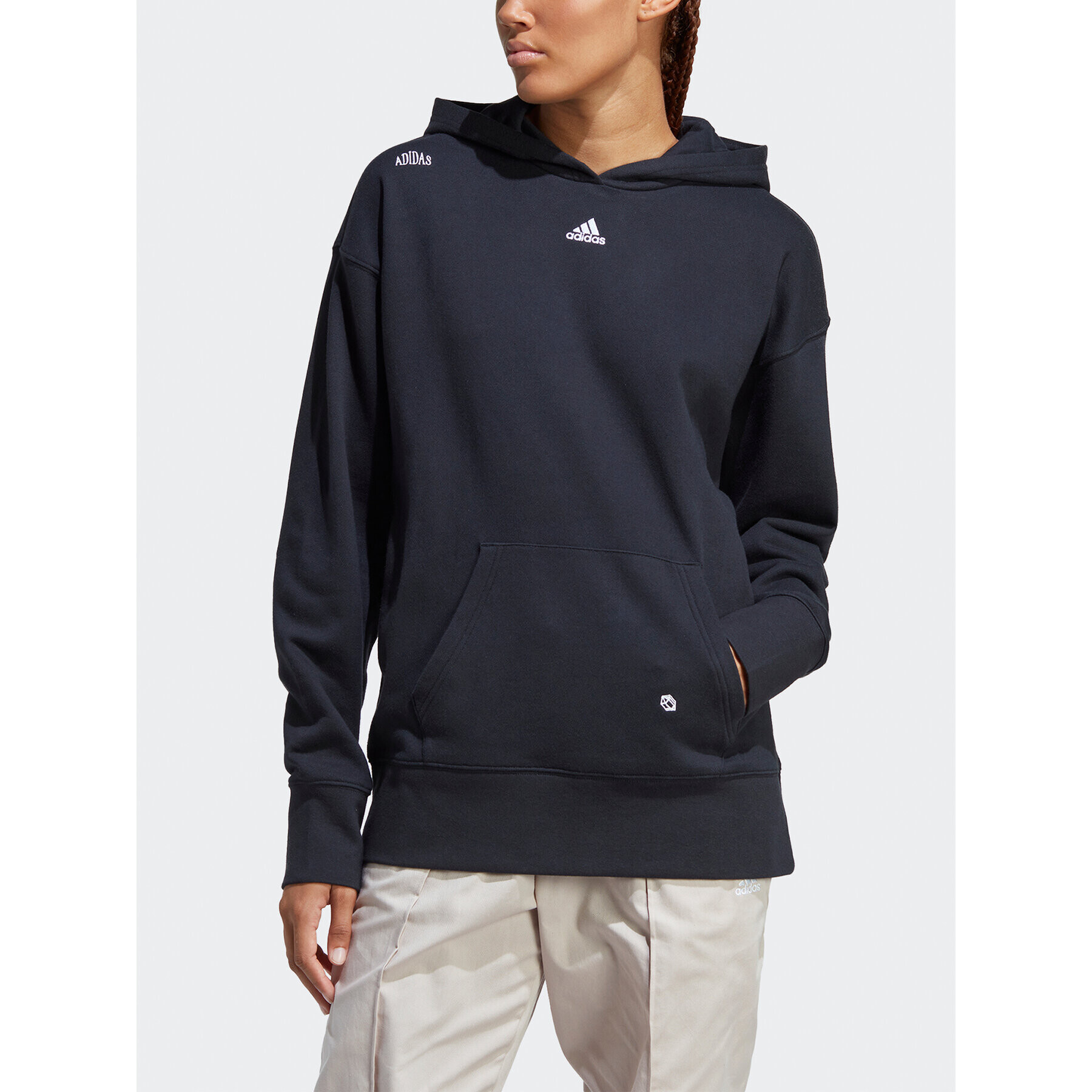 adidas Mikina Relaxed Hoodie with Healing Crystals-Inspired Graphics IC0803 Čierna Loose Fit - Pepit.sk