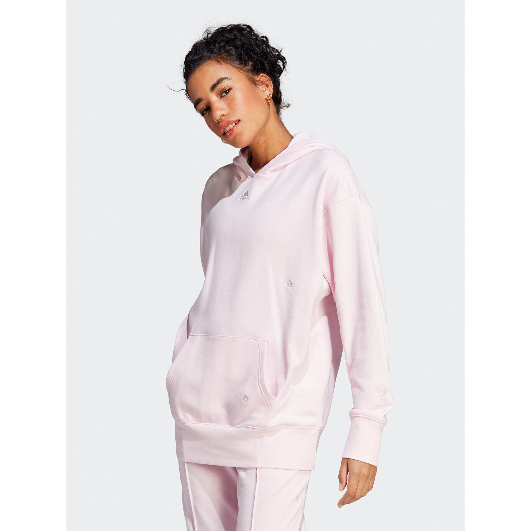 adidas Mikina Relaxed Hoodie with Healing Crystals-Inspired Graphics IC0804 Ružová Loose Fit - Pepit.sk