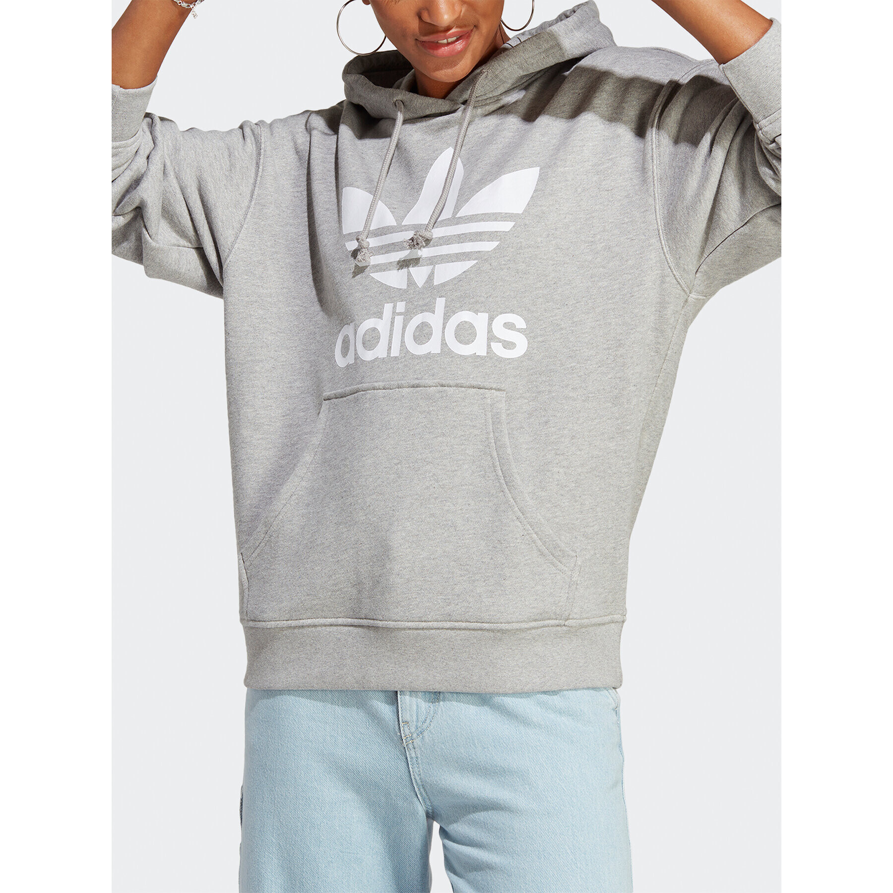 adidas Mikina Trefoil Hoodie IB7437 Sivá Regular Fit - Pepit.sk