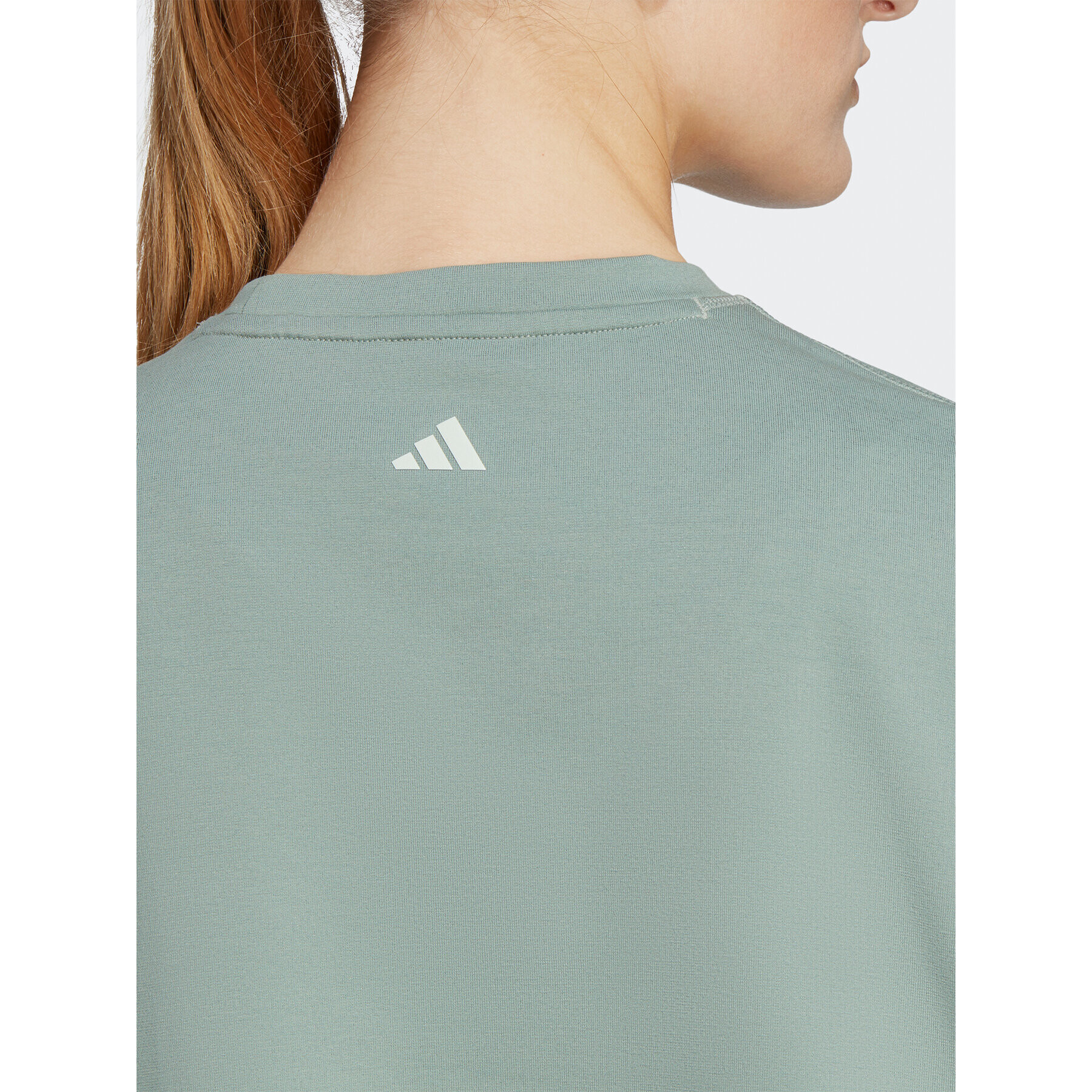 adidas Mikina Yoga Studio Crop Sweatshirt HR5086 Zelená Loose Fit - Pepit.sk