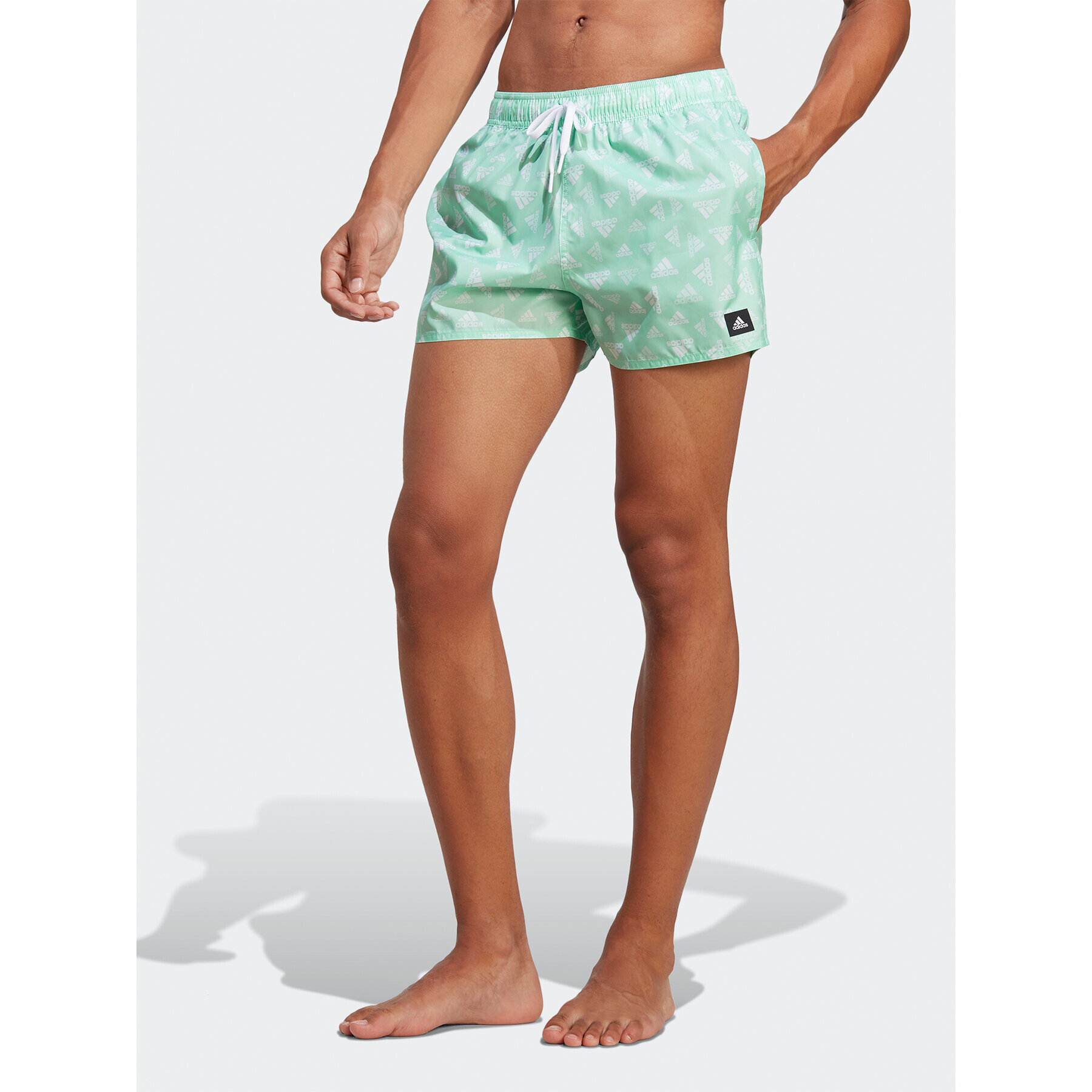 adidas Plavecké šortky Logo Print CLX Swim Shorts Very Short Length HT4344 Zelená Regular Fit - Pepit.sk