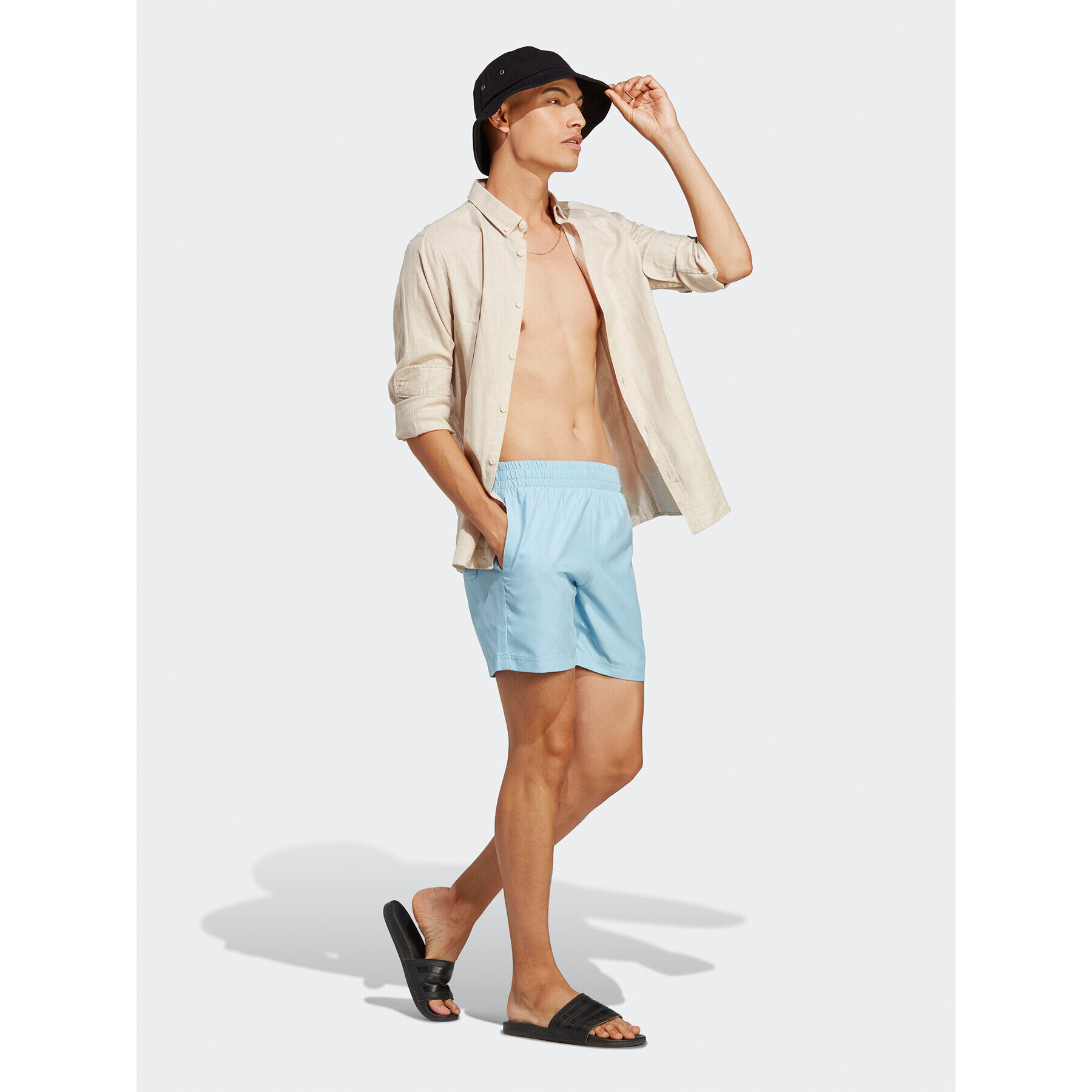 adidas Plavecké šortky Originals Essentials Solid Swim Shorts HT4413 Modrá Regular Fit - Pepit.sk