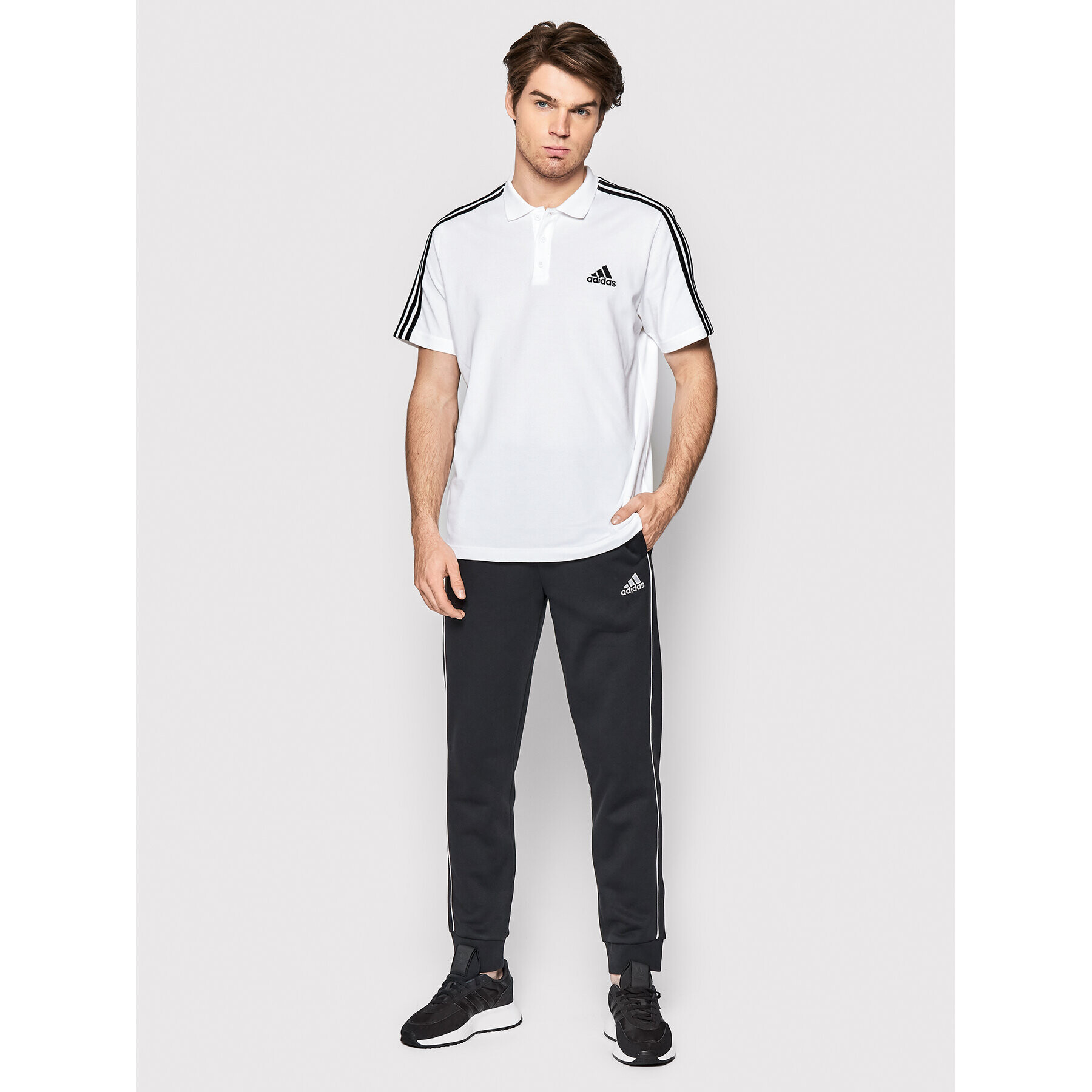 adidas Polokošeľa Aeroready Essentials Pique Embroidered Small Logo 3-Stripes GK9138 Biela Regular Fit - Pepit.sk