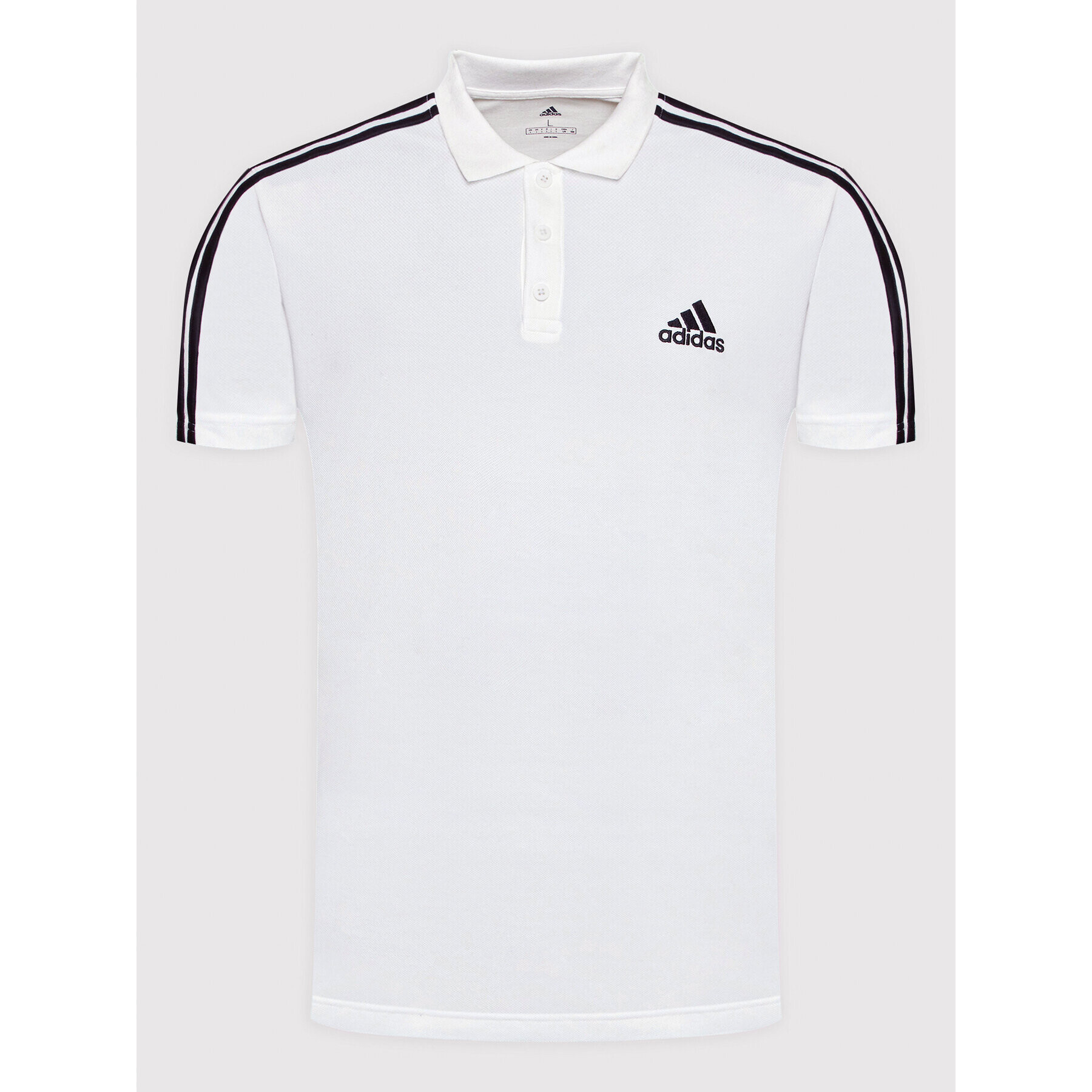 adidas Polokošeľa Aeroready Essentials Pique Embroidered Small Logo 3-Stripes GK9138 Biela Regular Fit - Pepit.sk