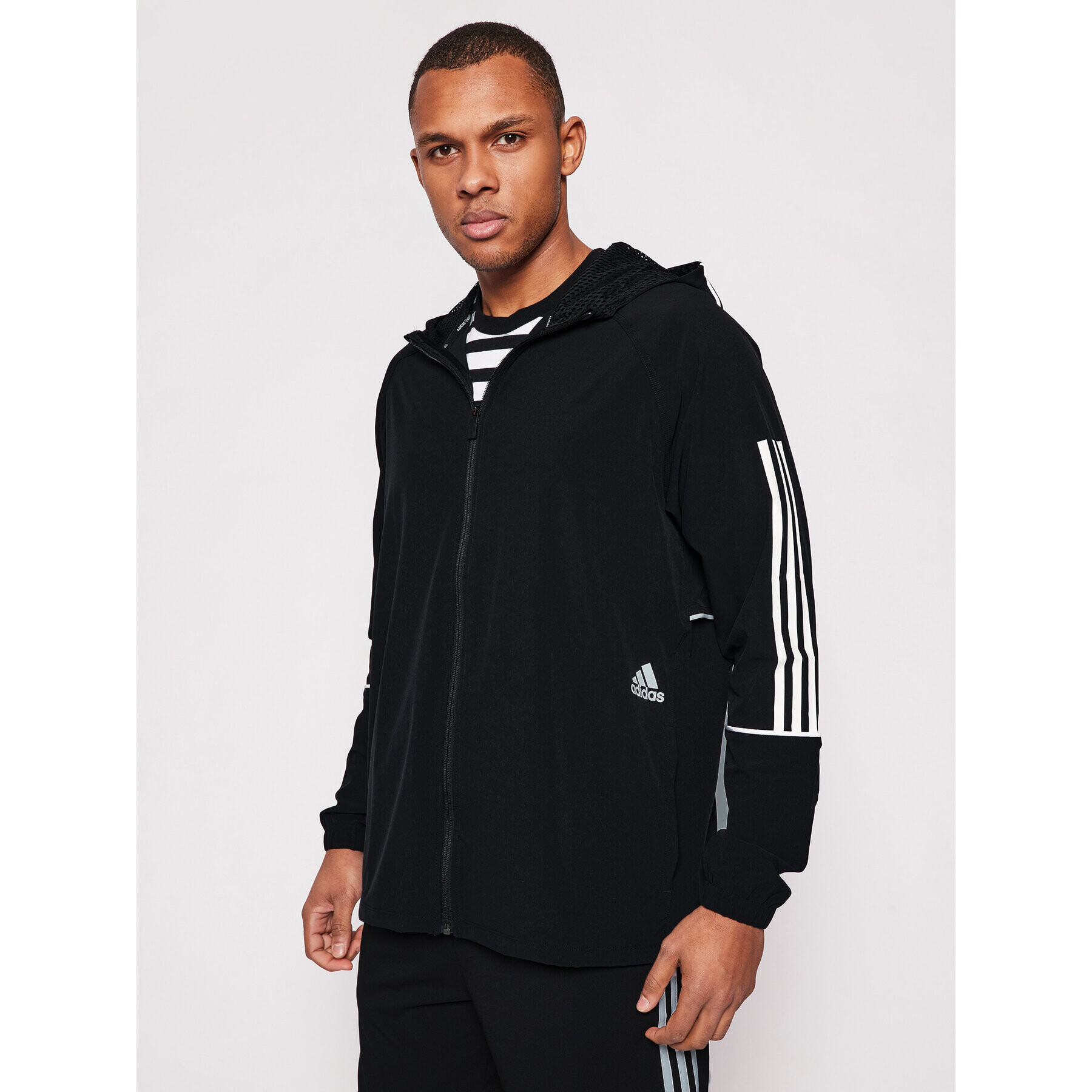 adidas Prechodná bunda Player 3-Stripes GL4799 Čierna Relaxed Fit - Pepit.sk