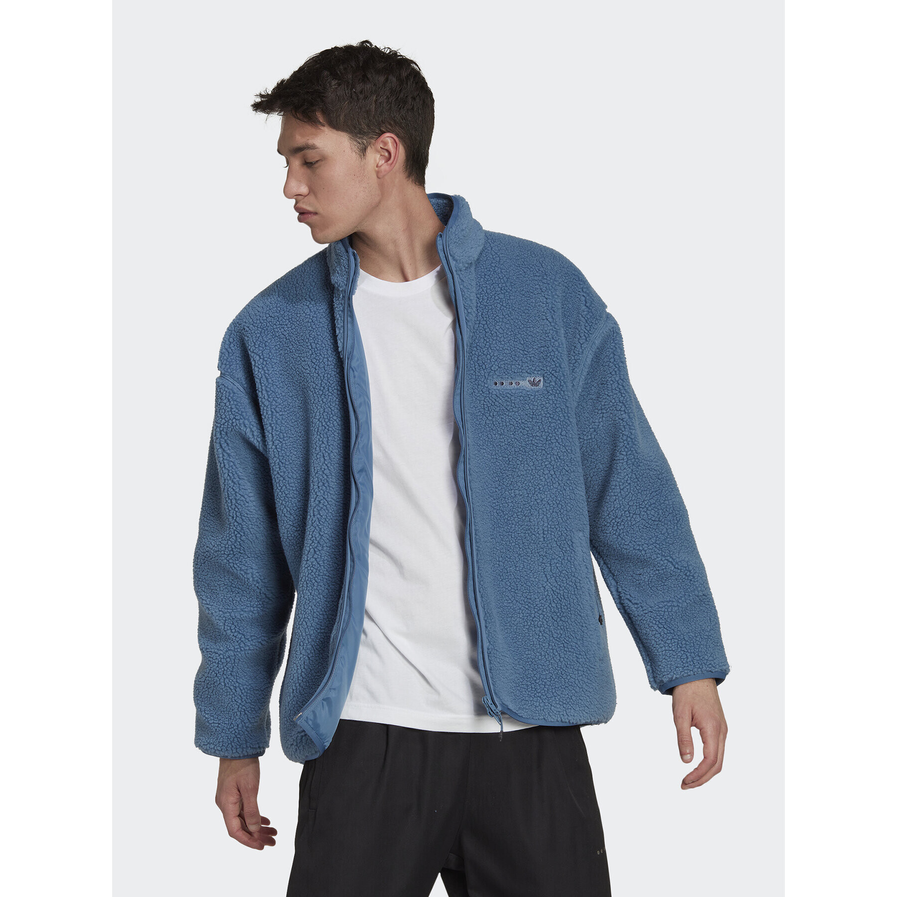 adidas Prechodná bunda Reclaim Sherpa Jacket HK2770 Modrá Regular Fit - Pepit.sk