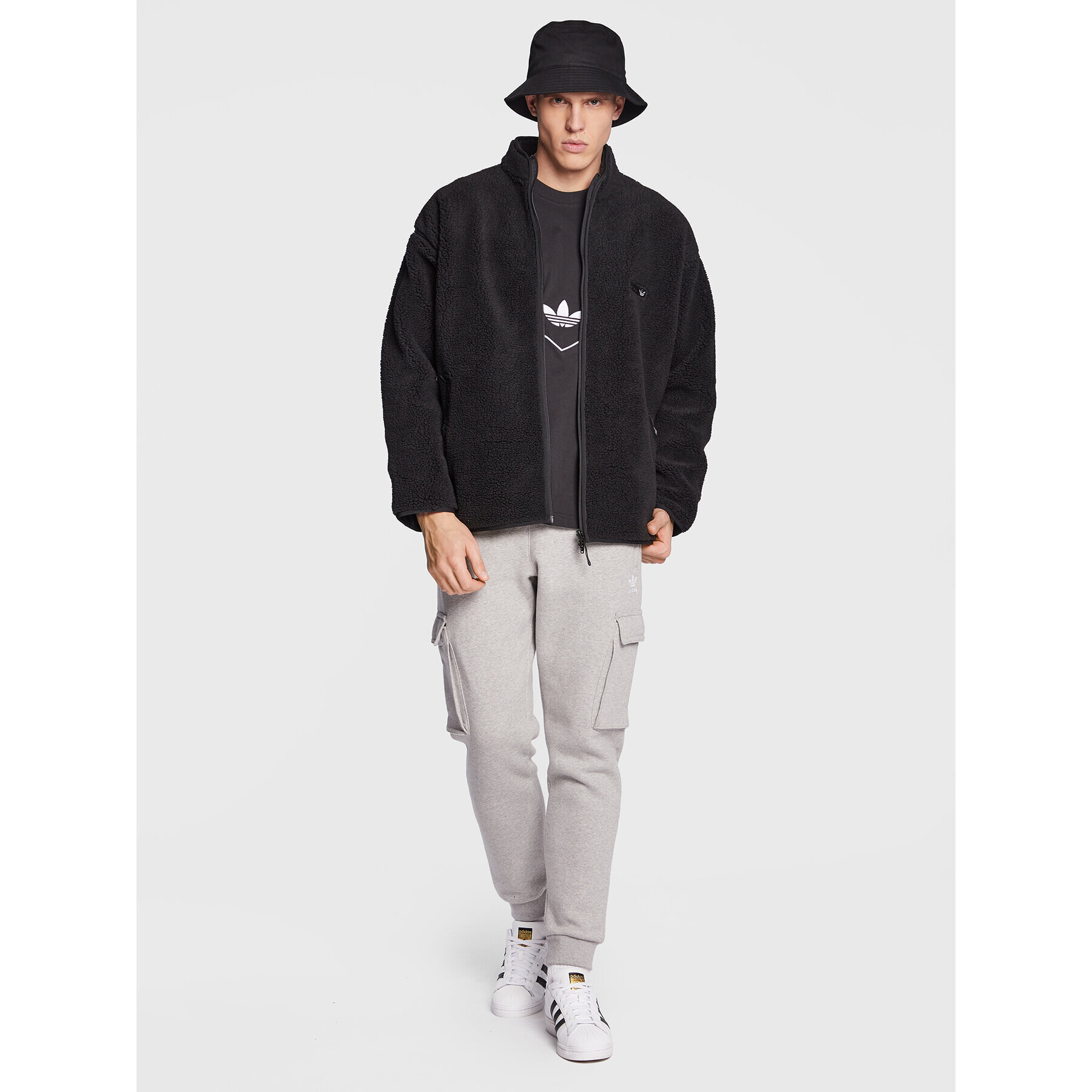 adidas Prechodná bunda Reclaim Sherpa Jacket HK2771 Čierna Regular Fit - Pepit.sk