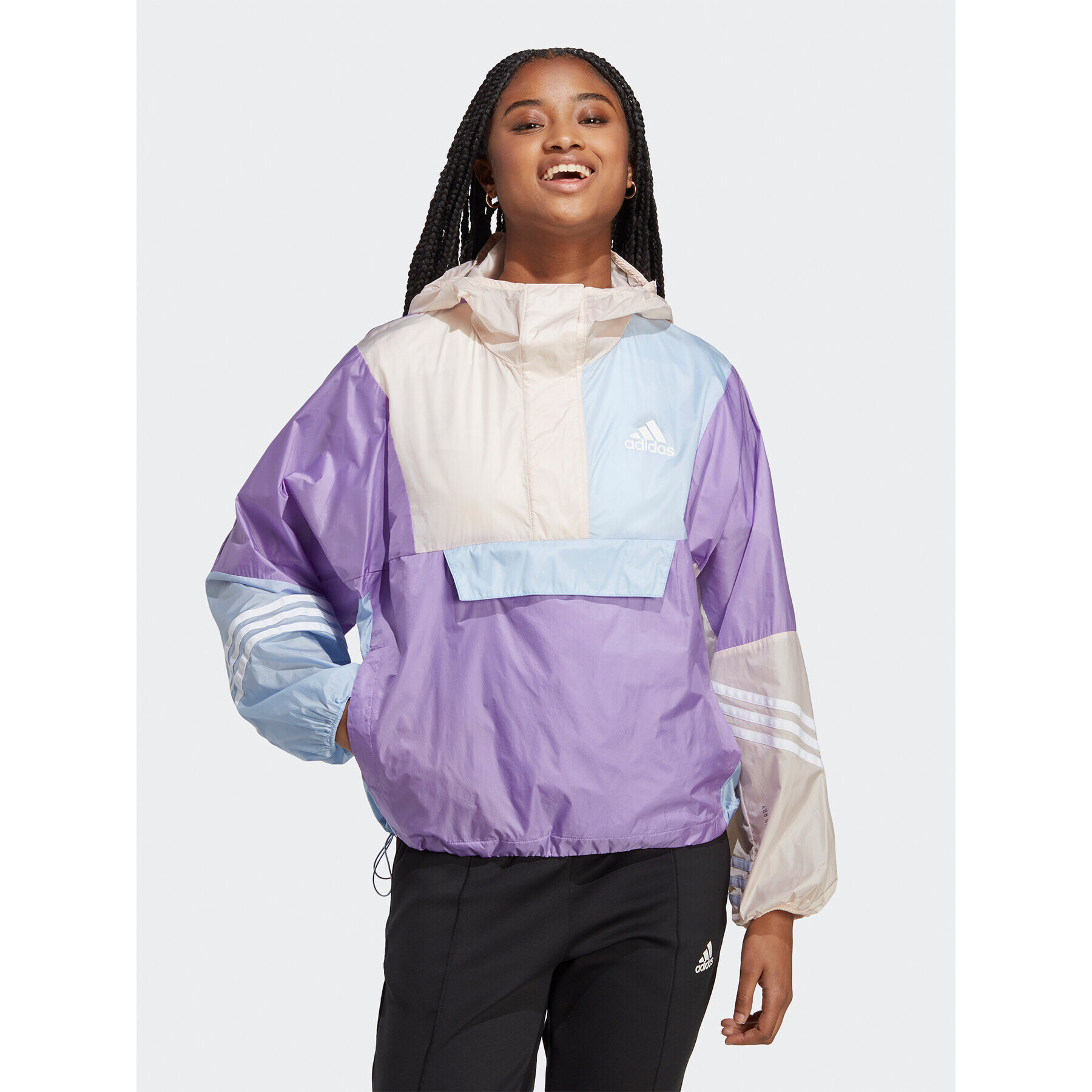 adidas Prechodná bunda WIND.RDY Hooded Anorak HT8718 Fialová Loose Fit - Pepit.sk