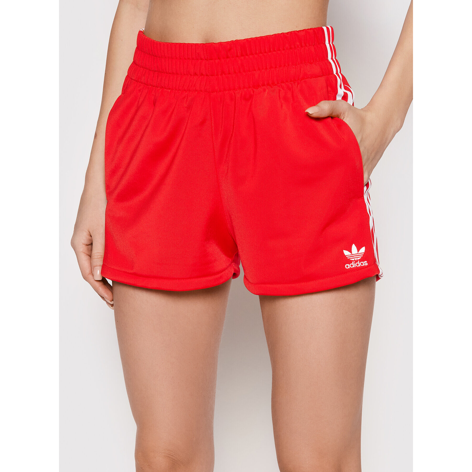 adidas Športové kraťasy 3-Stripes HE9495 Červená Regular Fit - Pepit.sk