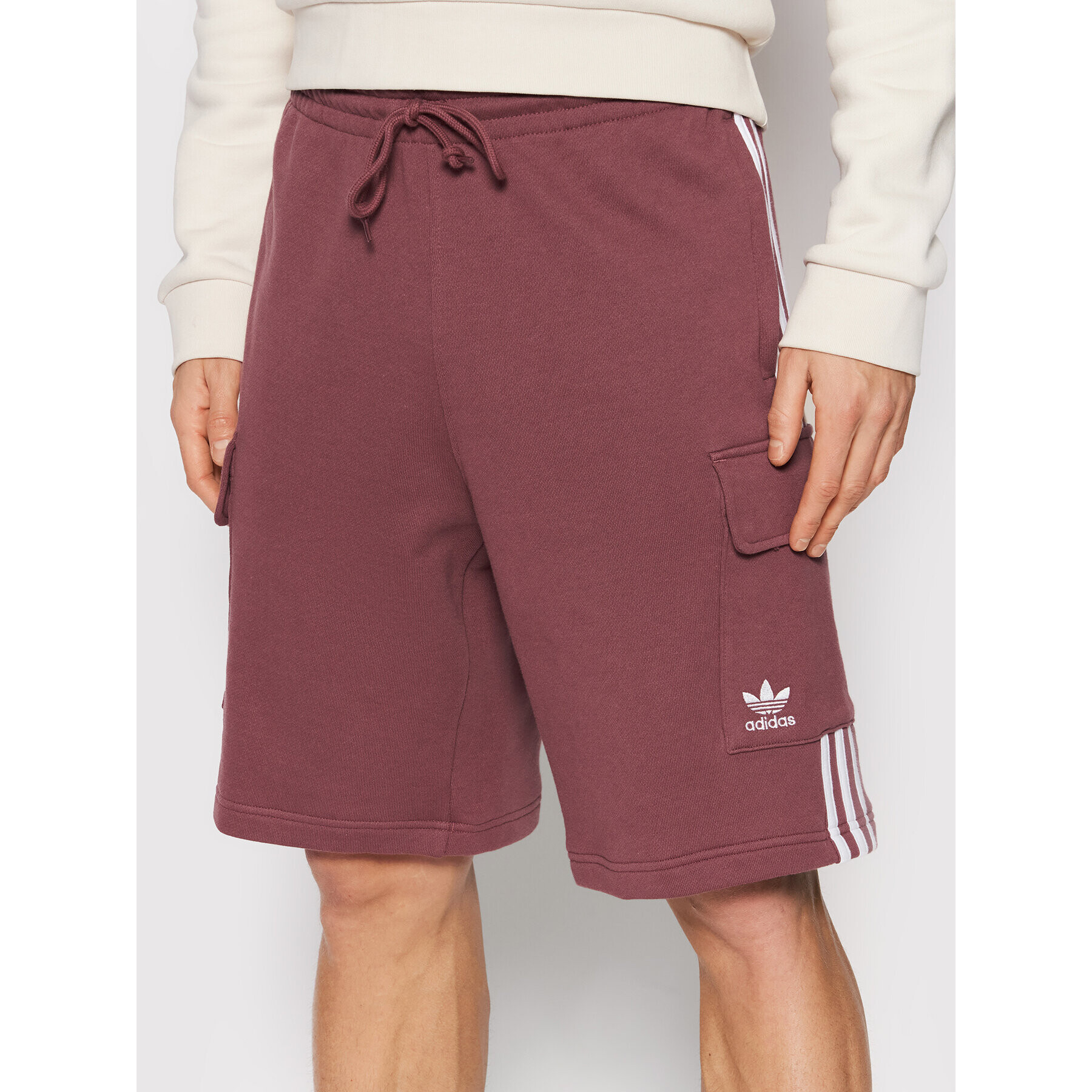 adidas Športové kraťasy 3S Cargo HC1907 Bordová Regular Fit - Pepit.sk