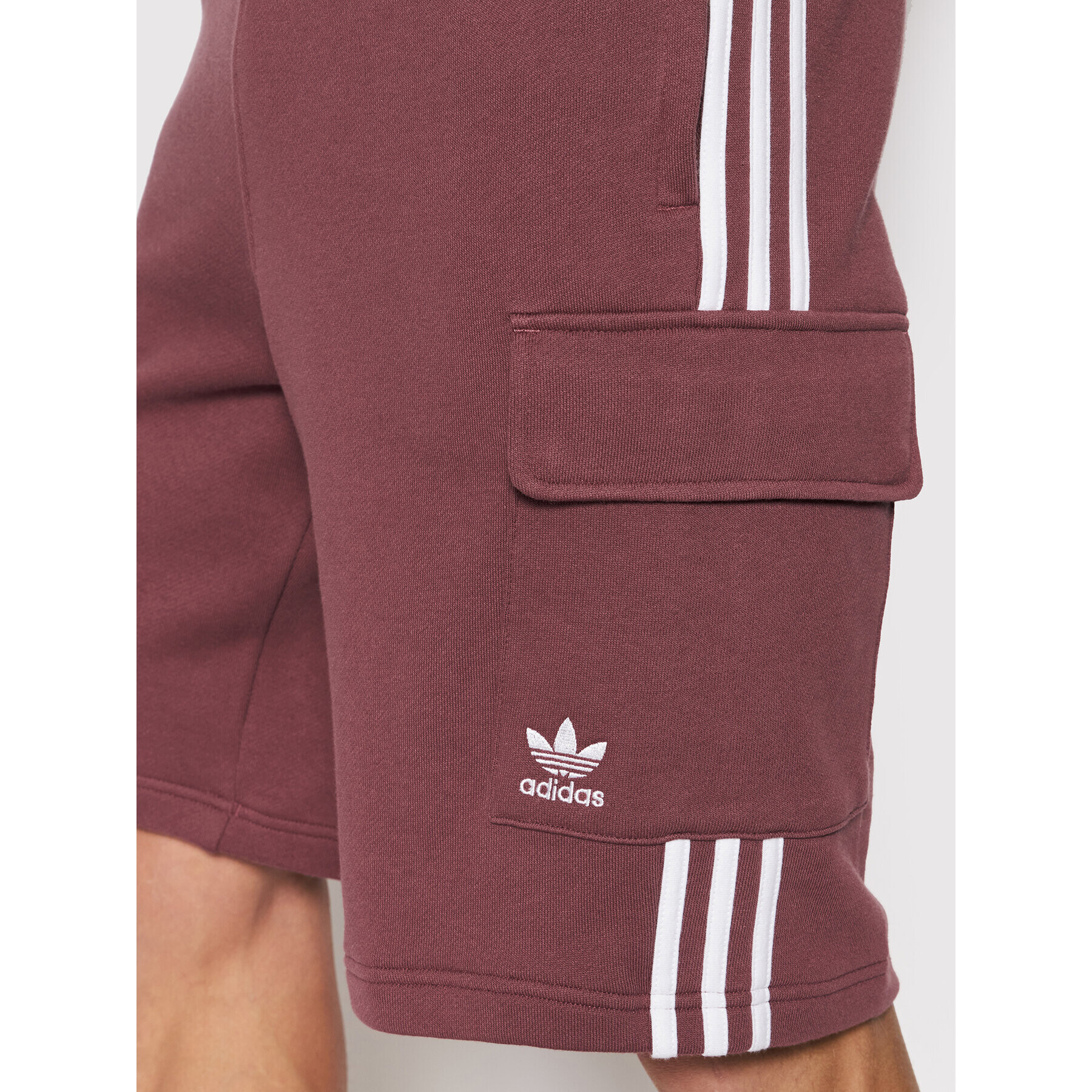 adidas Športové kraťasy 3S Cargo HC1907 Bordová Regular Fit - Pepit.sk