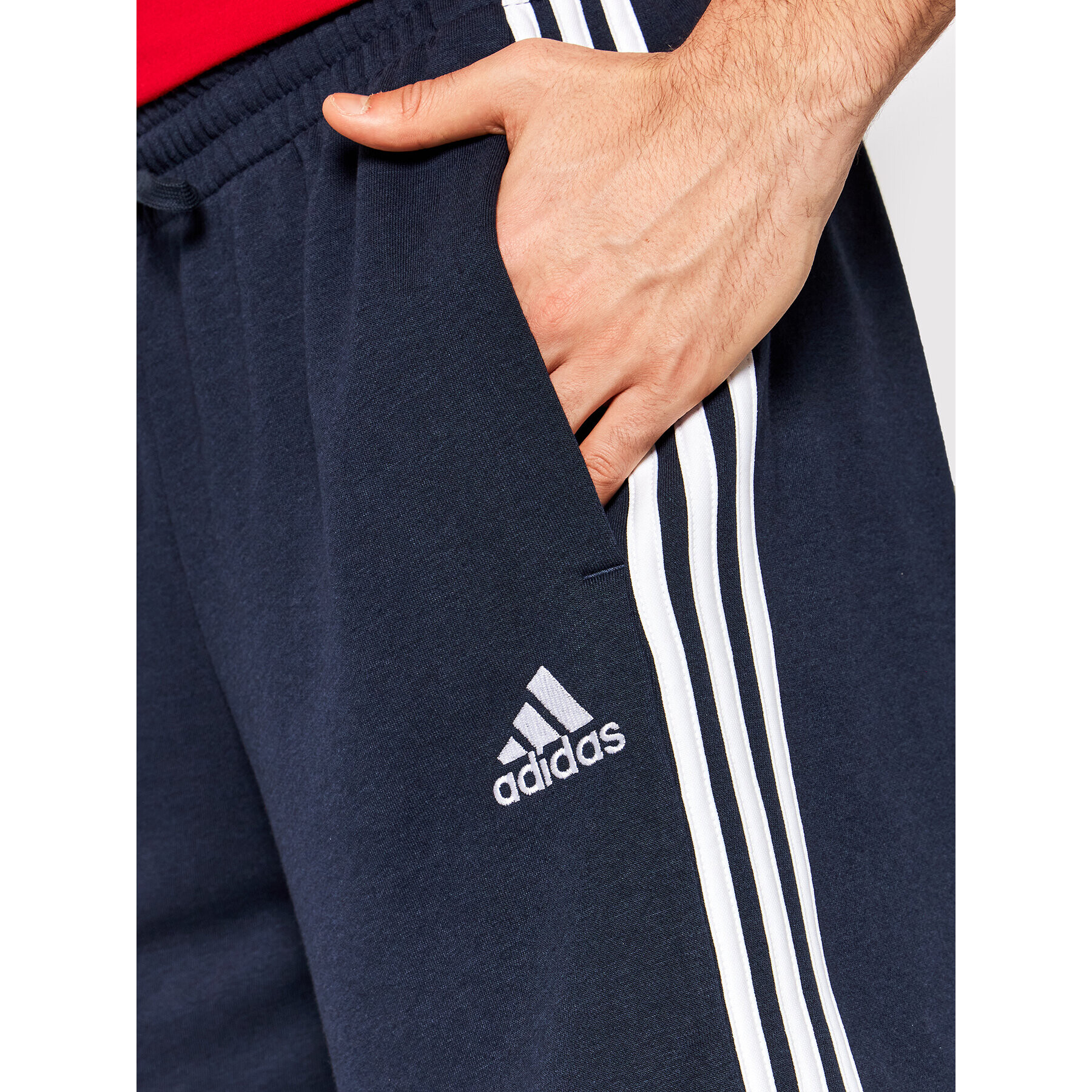 adidas Športové kraťasy Essentials French Terry 3-Stripes GK9598 Tmavomodrá Regular Fit - Pepit.sk