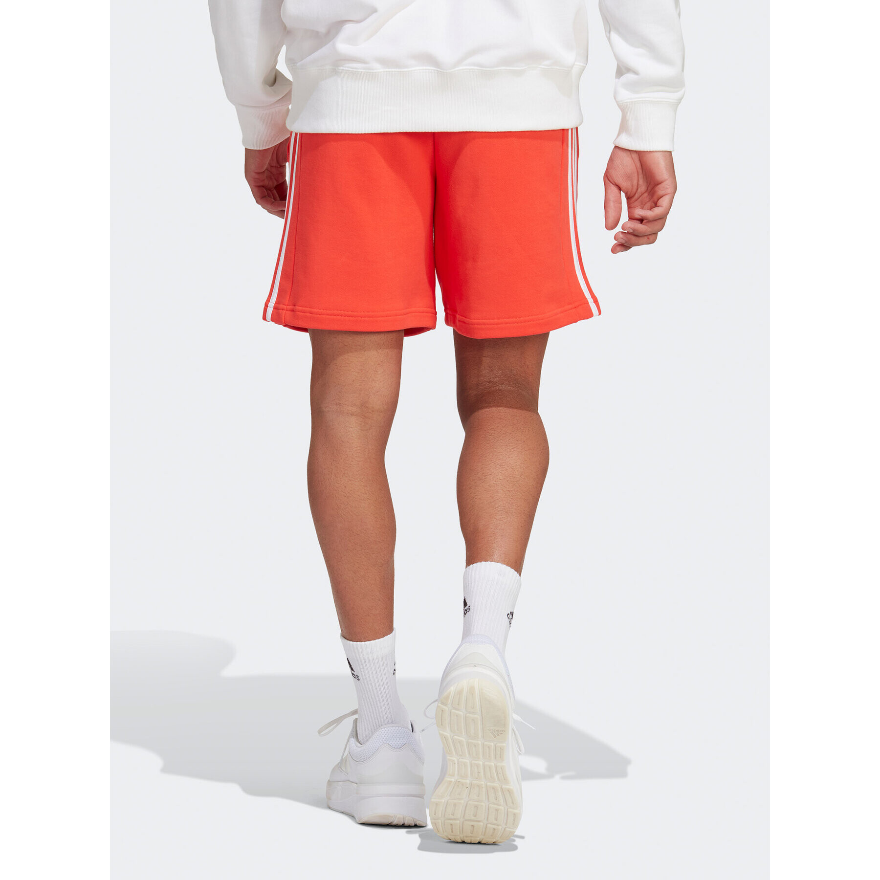 adidas Športové kraťasy Essentials French Terry 3-Stripes Shorts IC9438 Červená Regular Fit - Pepit.sk