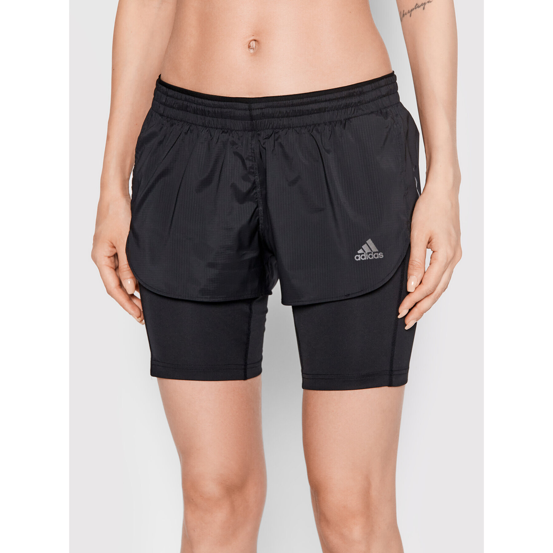 adidas Športové kraťasy Run Fast Two-In-One HB9225 Čierna Slim Fit - Pepit.sk