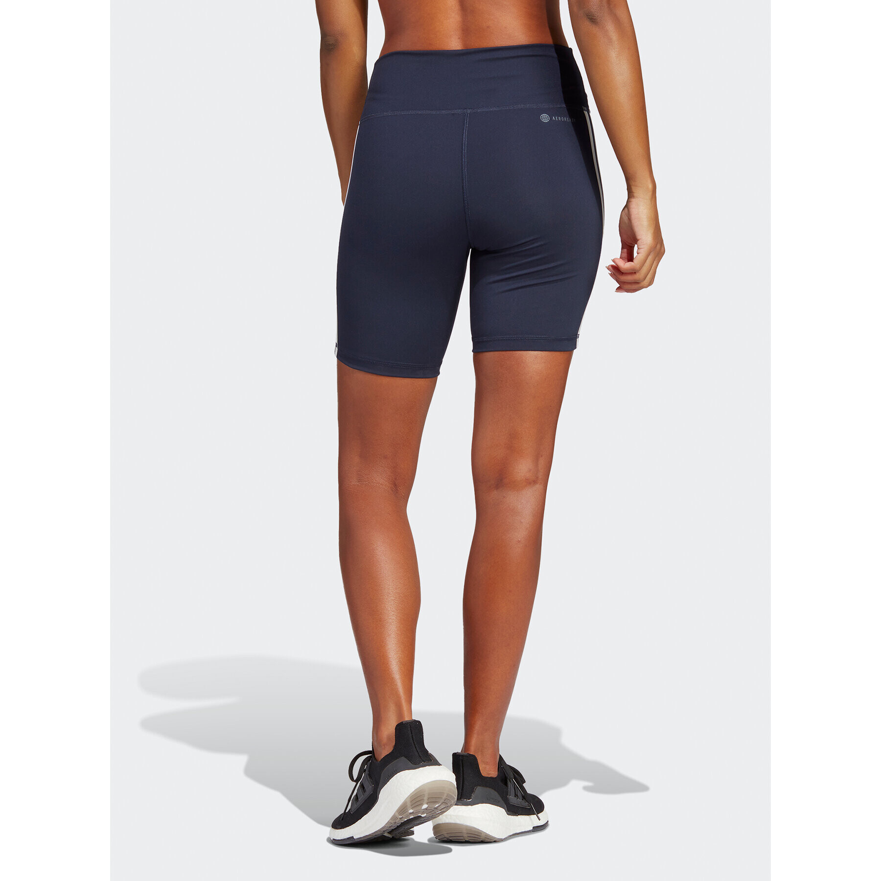 adidas Športové kraťasy Training Essentials 3-Stripes High Waist Thighs Tmavomodrá Regular Fit - Pepit.sk