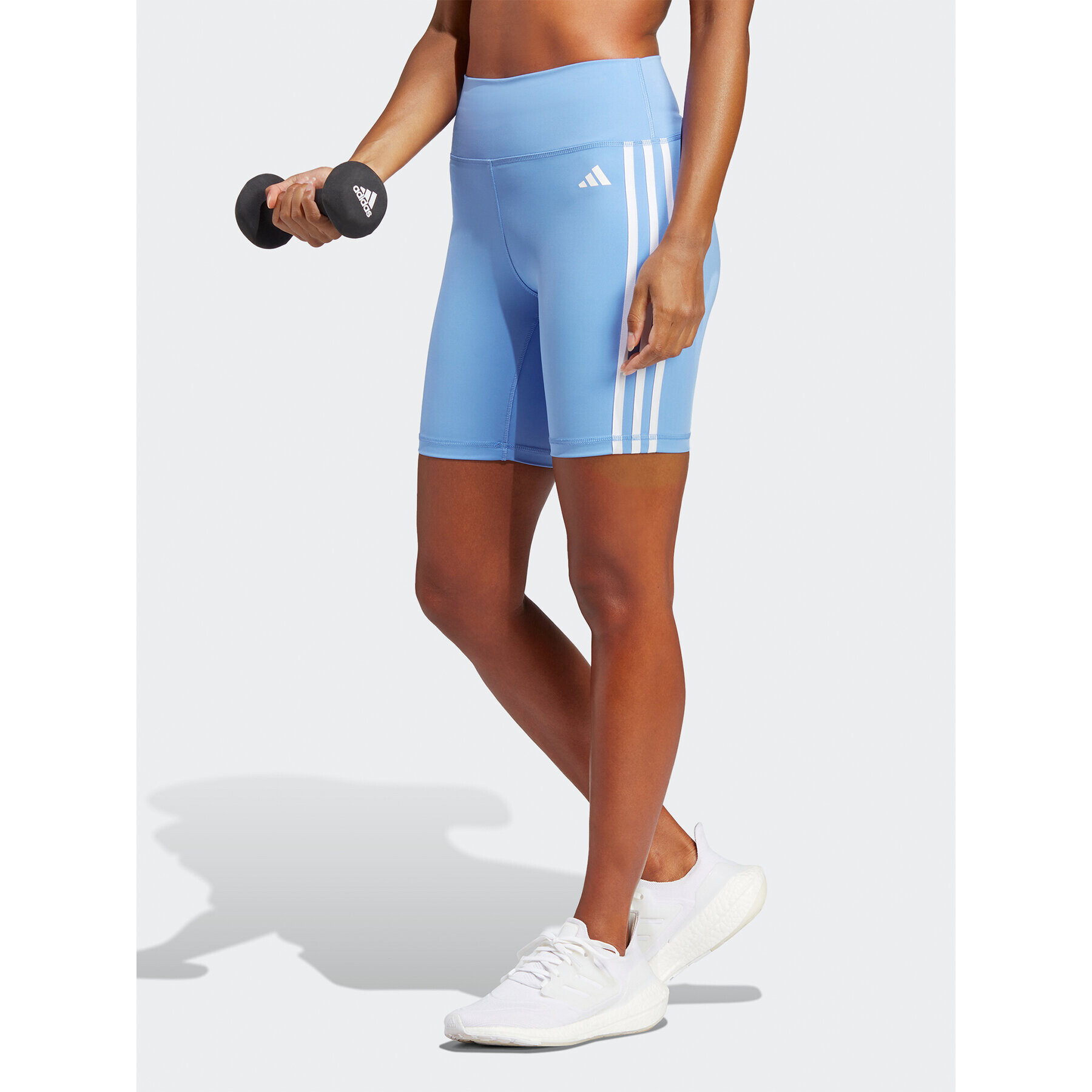 adidas Športové kraťasy Training Essentials 3-Stripes High-Waisted Short Leggings IC8311 Modrá - Pepit.sk