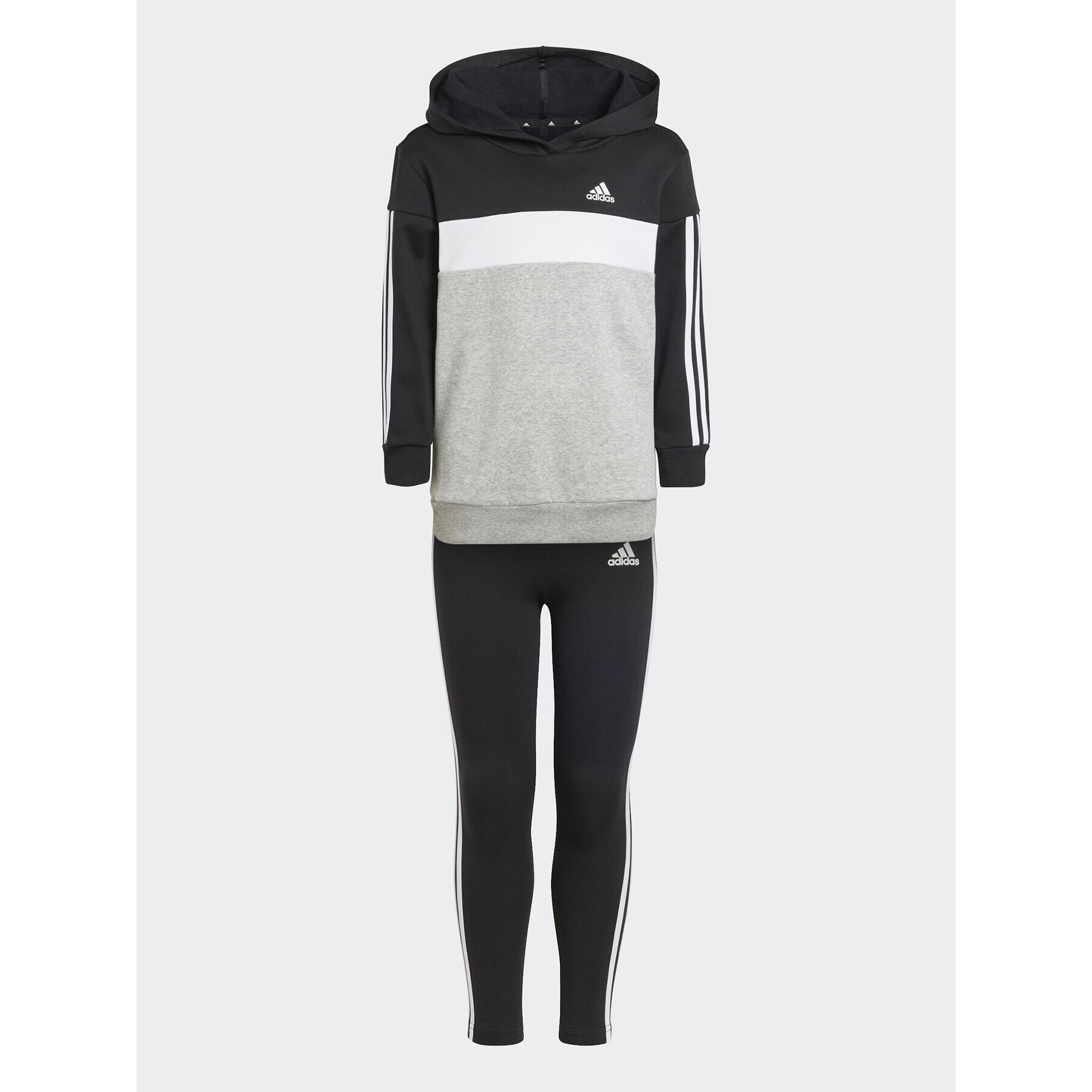 adidas Súprava mikina a legíny Tiberio 3-Stripes Colorblock Fleece IJ6327 Čierna Slim Fit - Pepit.sk