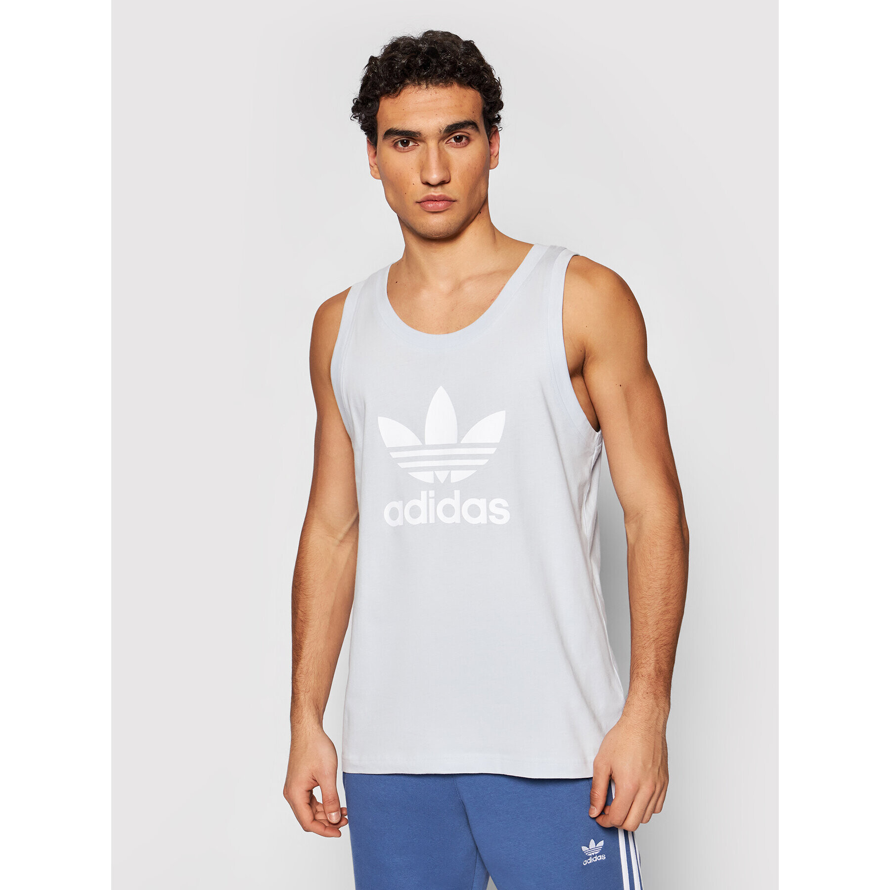 adidas Tank top Trefoil GN3488 Modrá Regular Fit - Pepit.sk