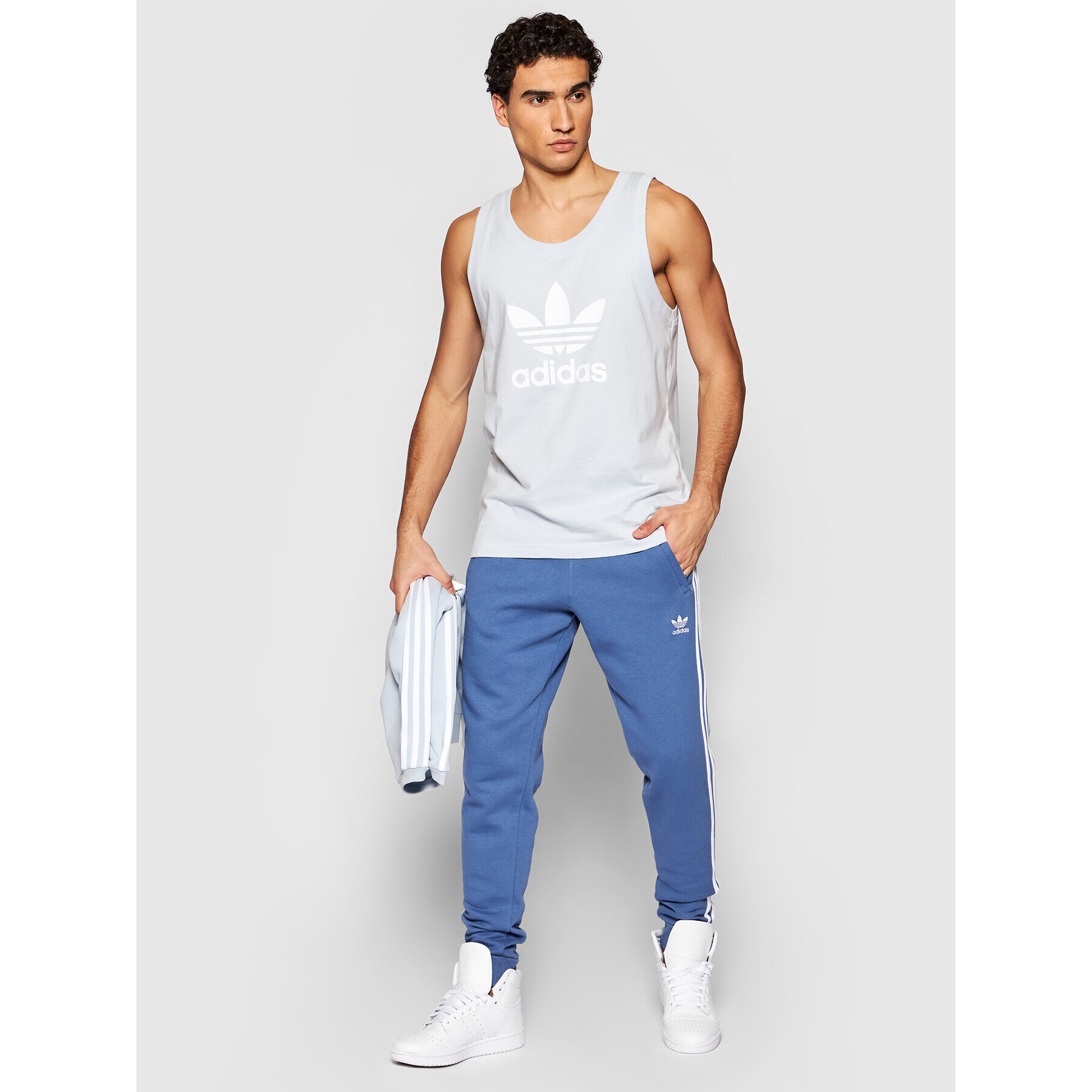 adidas Tank top Trefoil GN3488 Modrá Regular Fit - Pepit.sk