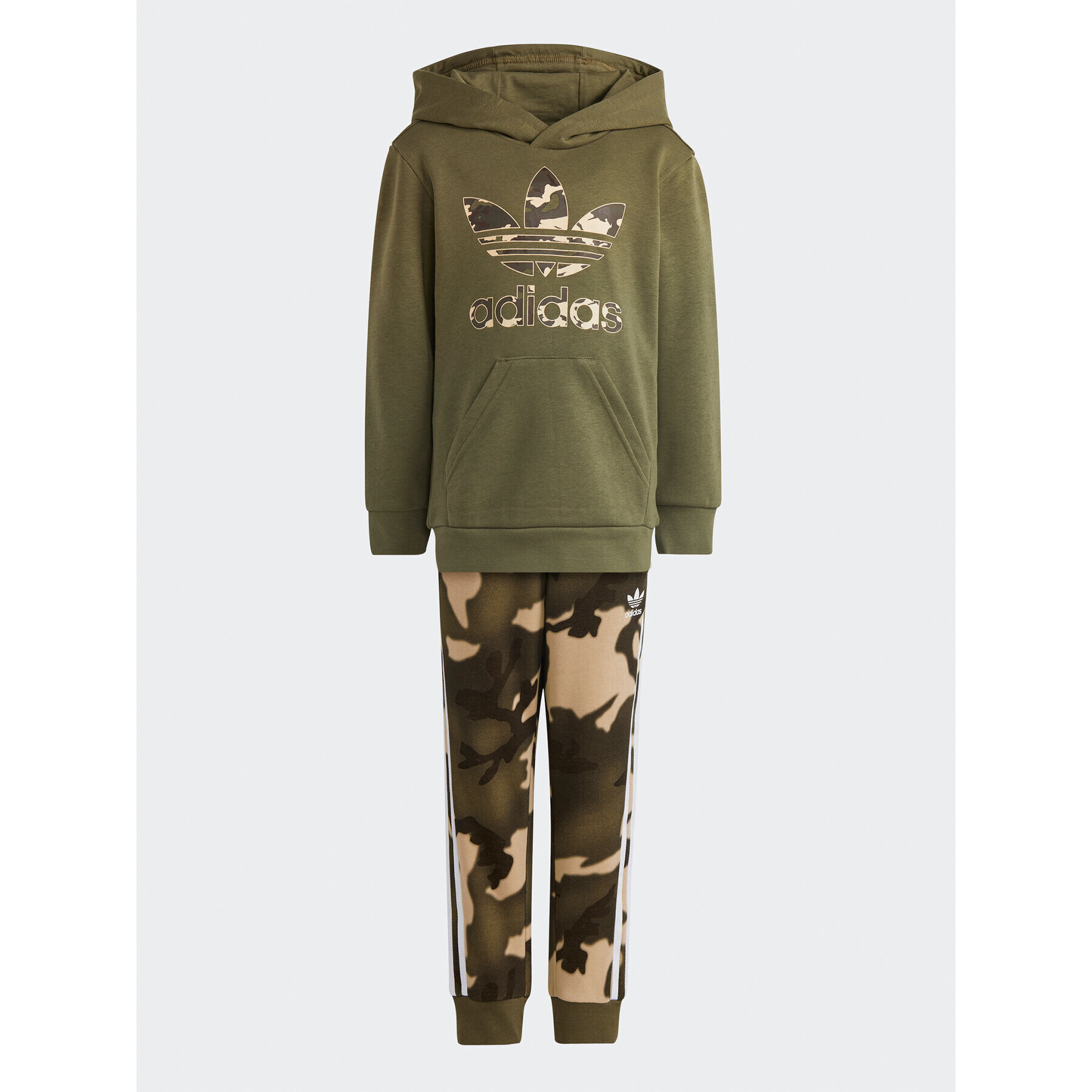 adidas Tepláková súprava Camo Hoodie Set IC2133 Zelená Regular Fit - Pepit.sk