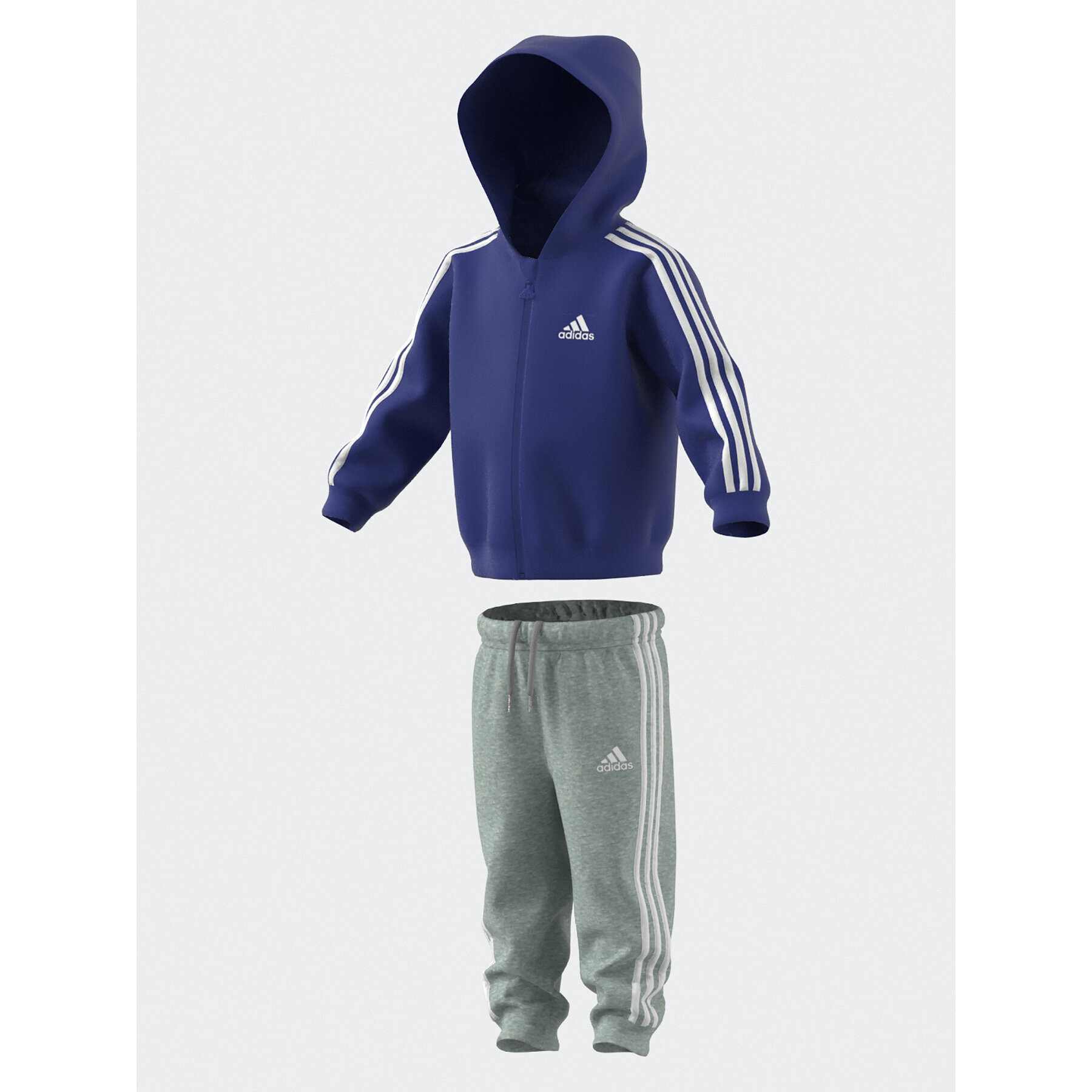 adidas Tepláková súprava Essentials Full-Zip Hooded Jogger Set IB4763 Modrá Regular Fit - Pepit.sk