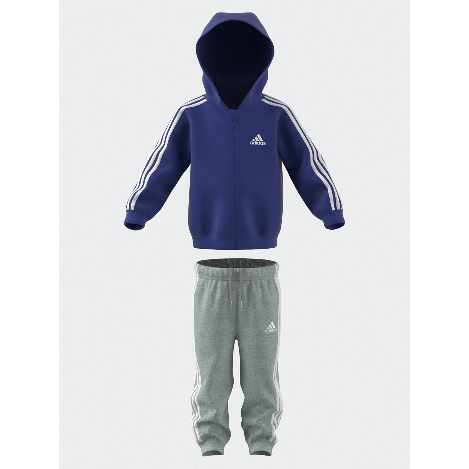 adidas Tepláková súprava Essentials Full-Zip Hooded Jogger Set IB4763 Modrá Regular Fit - Pepit.sk