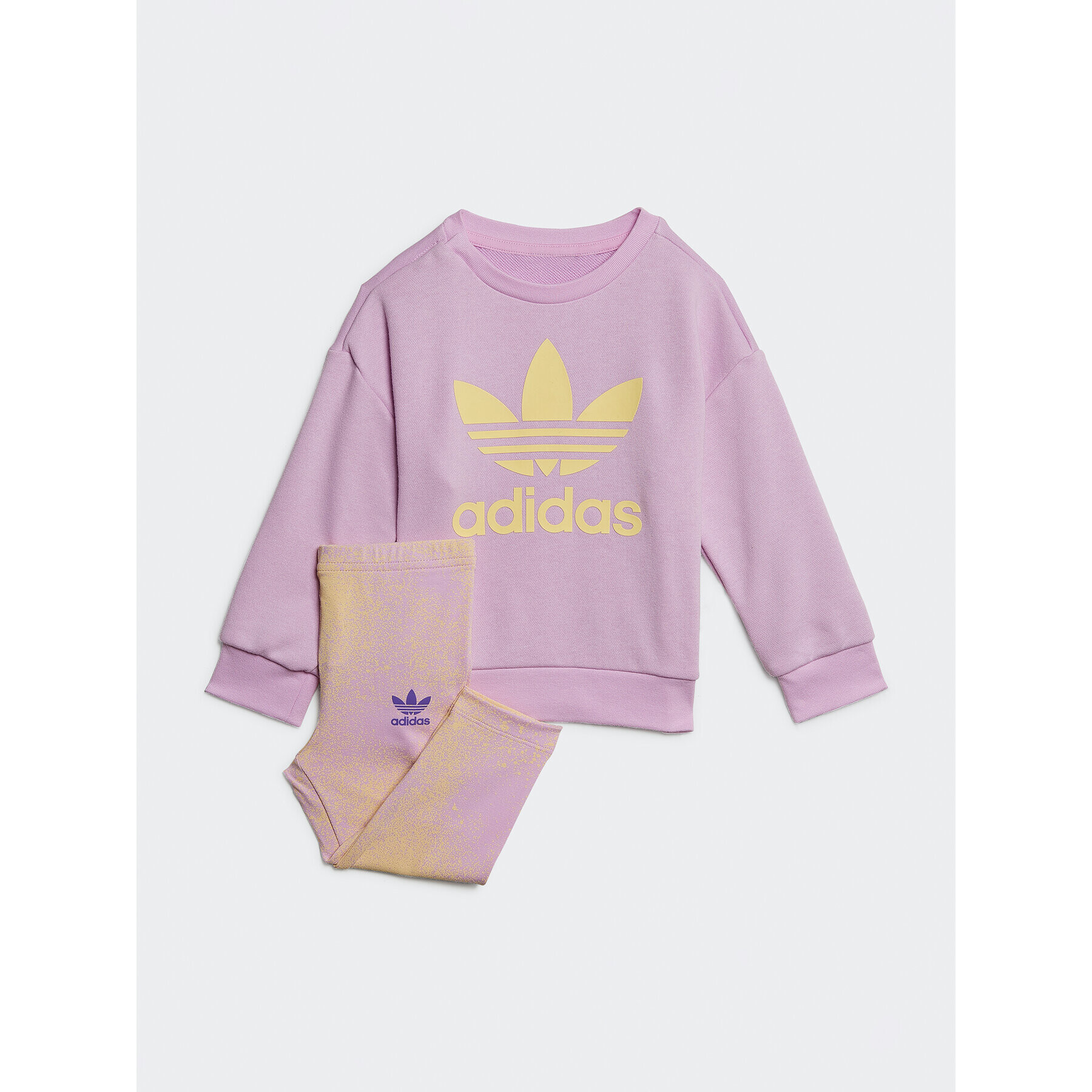 adidas Tepláková súprava Graphic Logo Crew Set HK2910 Fialová Slim Fit - Pepit.sk