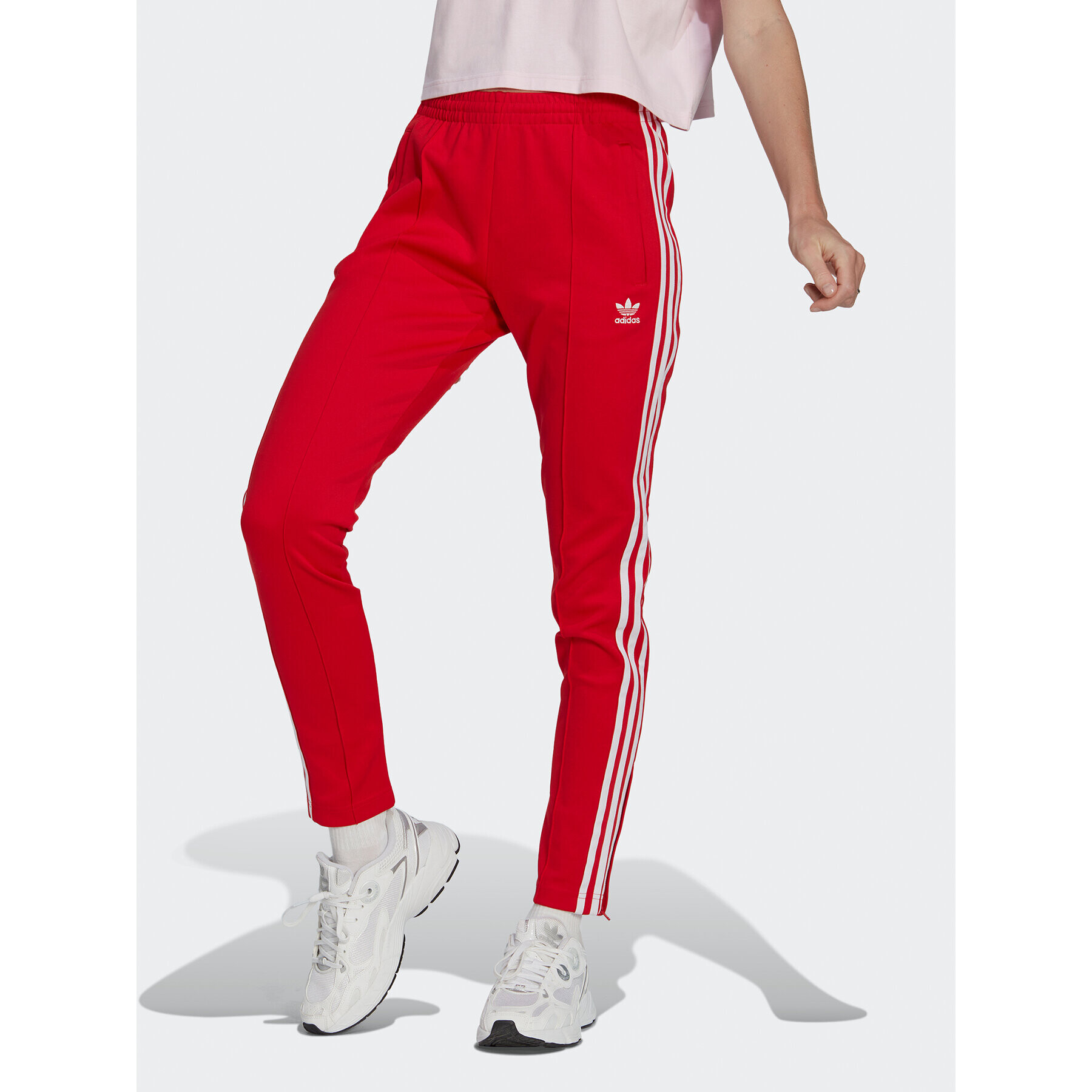 adidas Teplákové nohavice Adicolor SST Tracksuit Bottoms IB5917 Červená Slim Fit - Pepit.sk