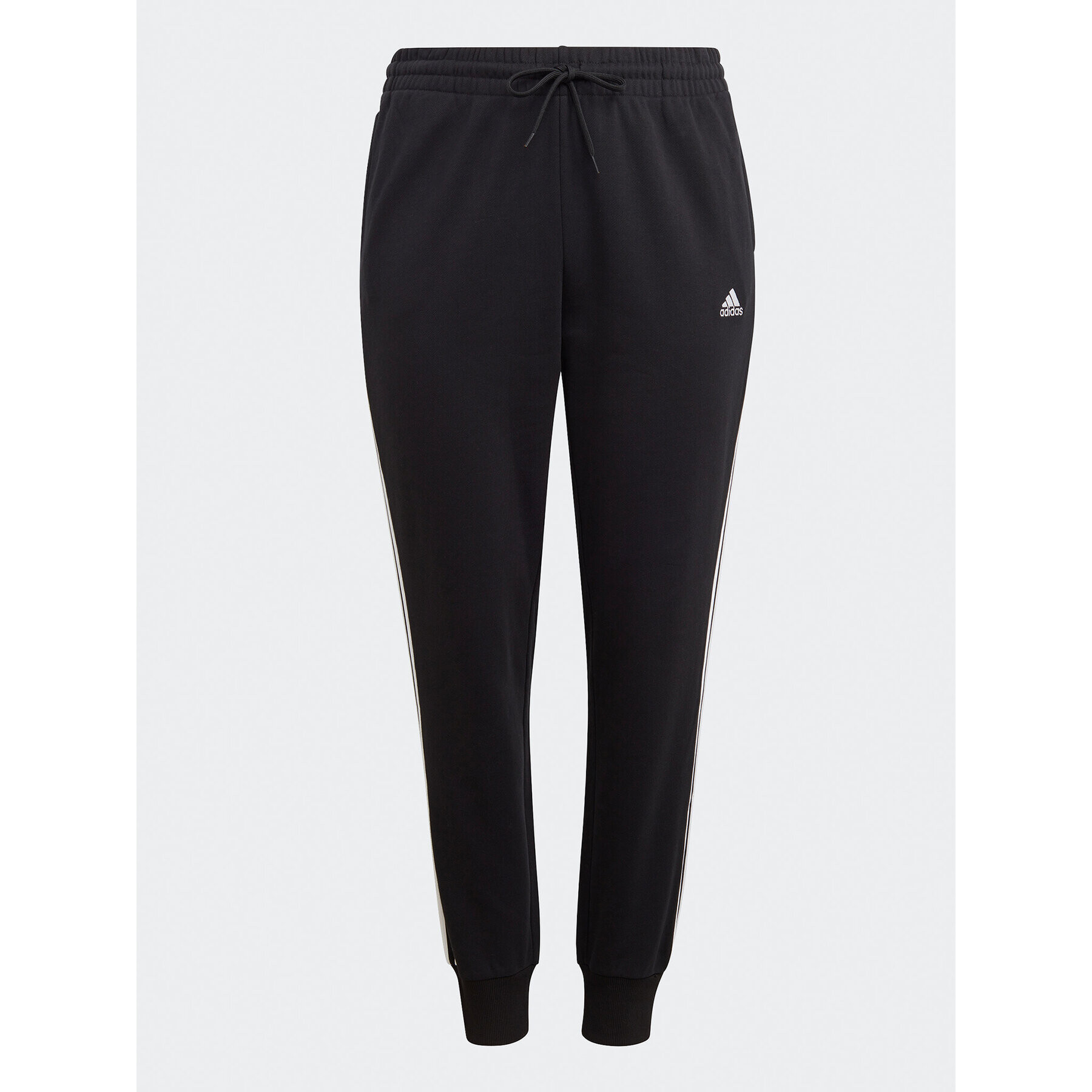 adidas Teplákové nohavice Essentials 3-Stripes French Terry Cuffed Joggers (Plus Size) IB8745 Čierna Slim Fit - Pepit.sk