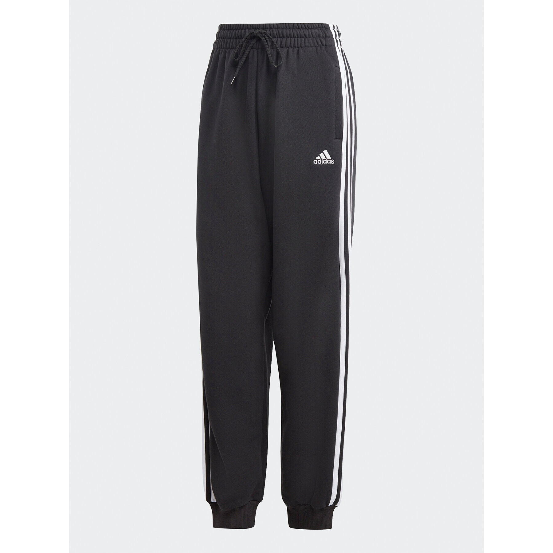 adidas Teplákové nohavice Essentials 3-Stripes French Terry Loose-Fit Joggers HA4375 Čierna Loose Fit - Pepit.sk