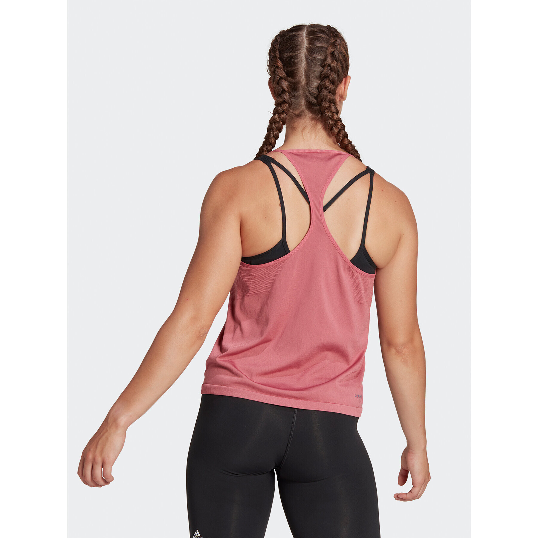 adidas Top AEROKNIT Seamless Loose Tank Top HR7755 Ružová Regular Fit - Pepit.sk