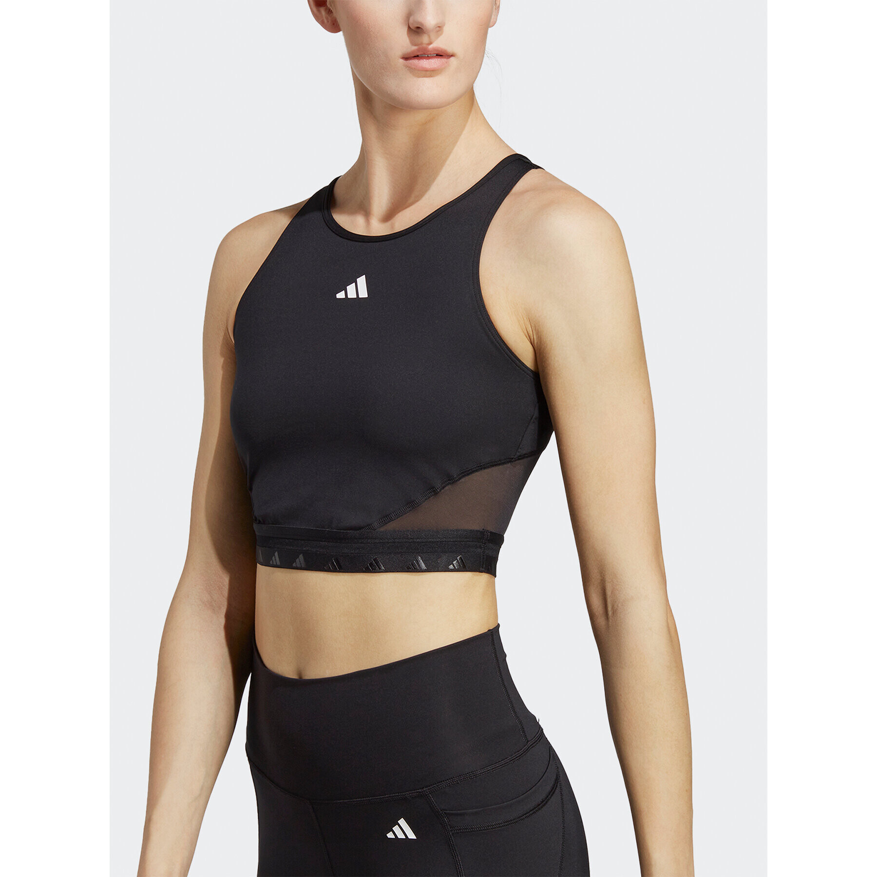 adidas Top AEROREADY Hyperglam Crop Tank Top IB2310 Čierna - Pepit.sk