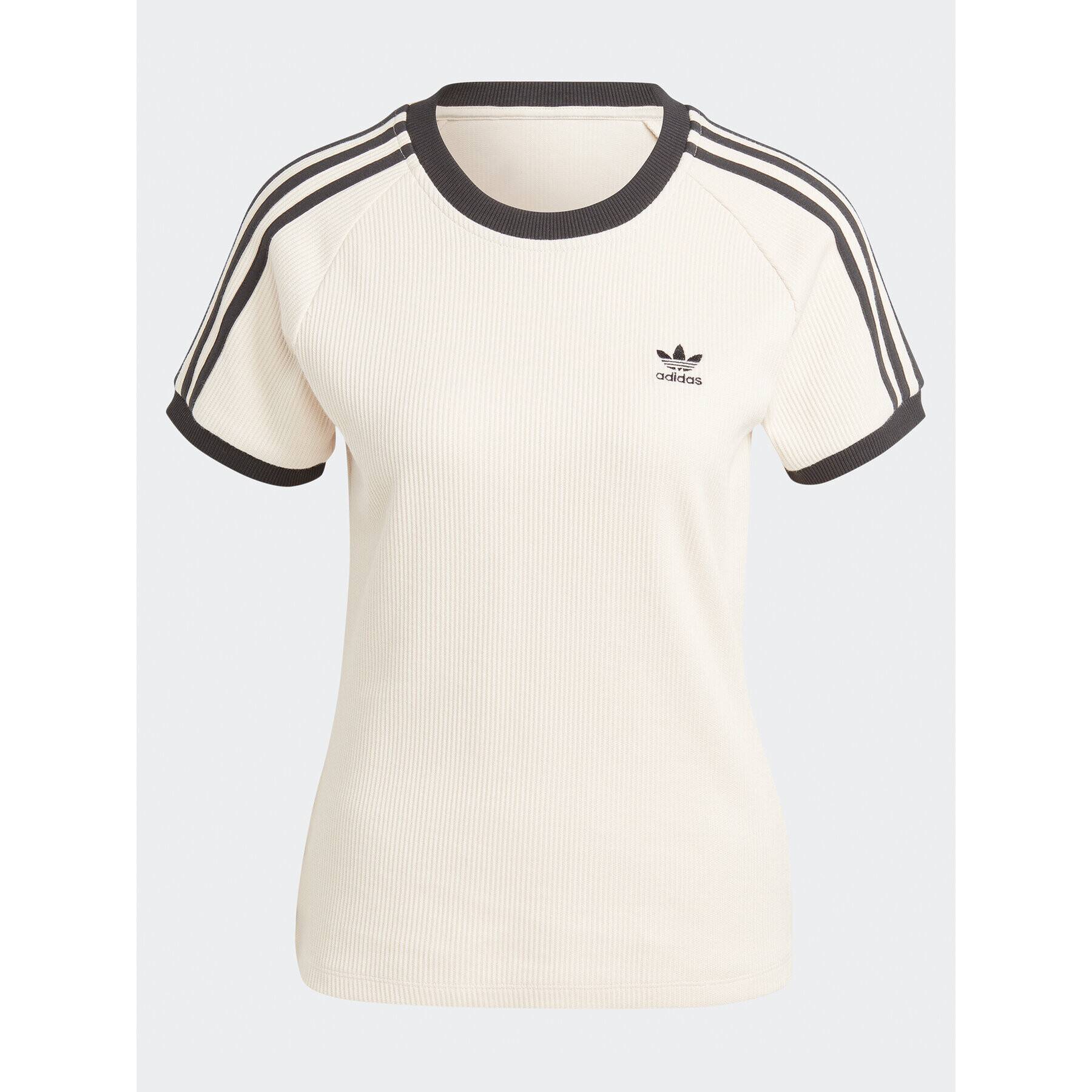 adidas Tričko 3-Stripes Slim T-Shirt IC5463 Béžová - Pepit.sk